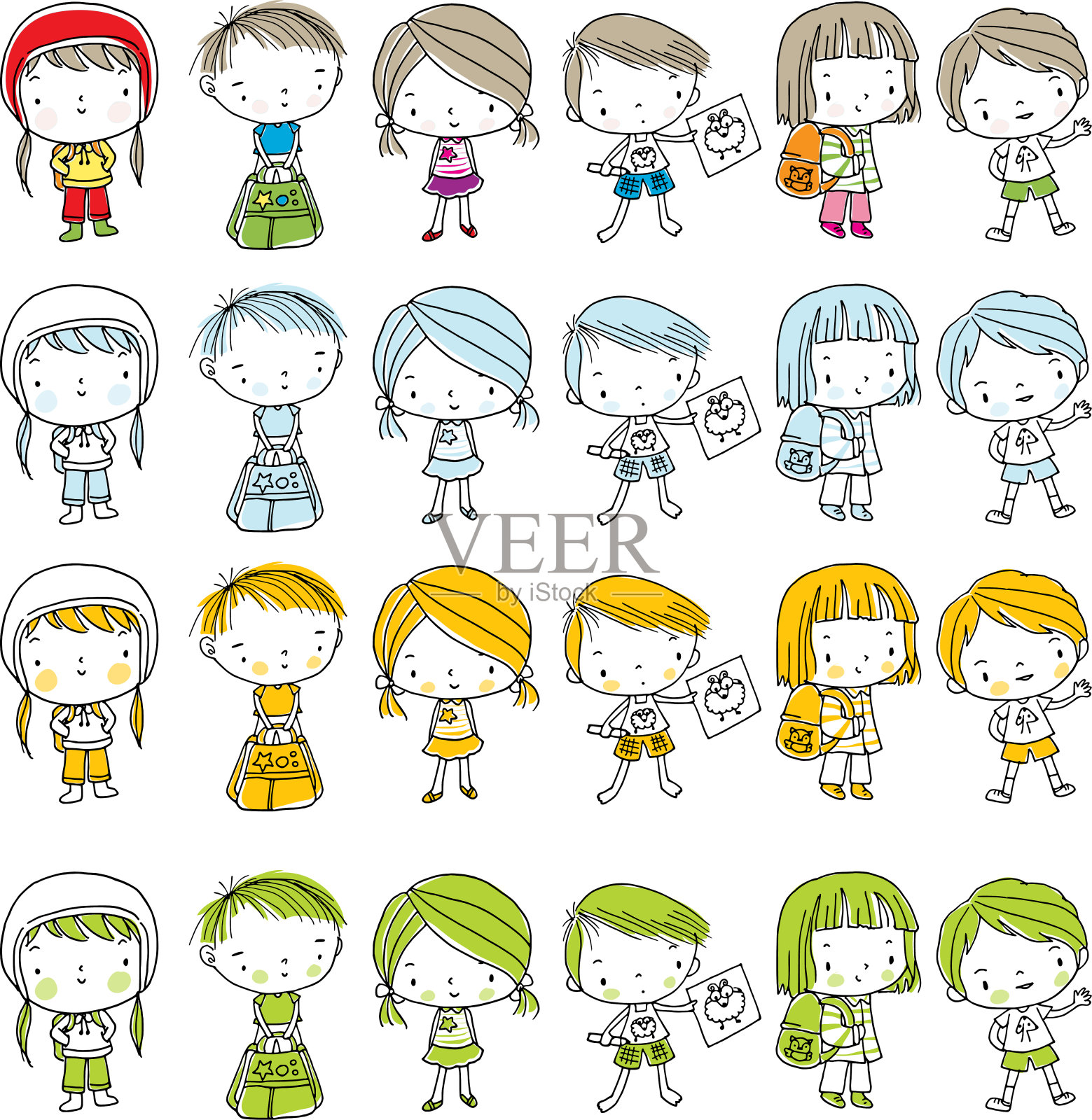 向量卡通的孩子设计元素图片