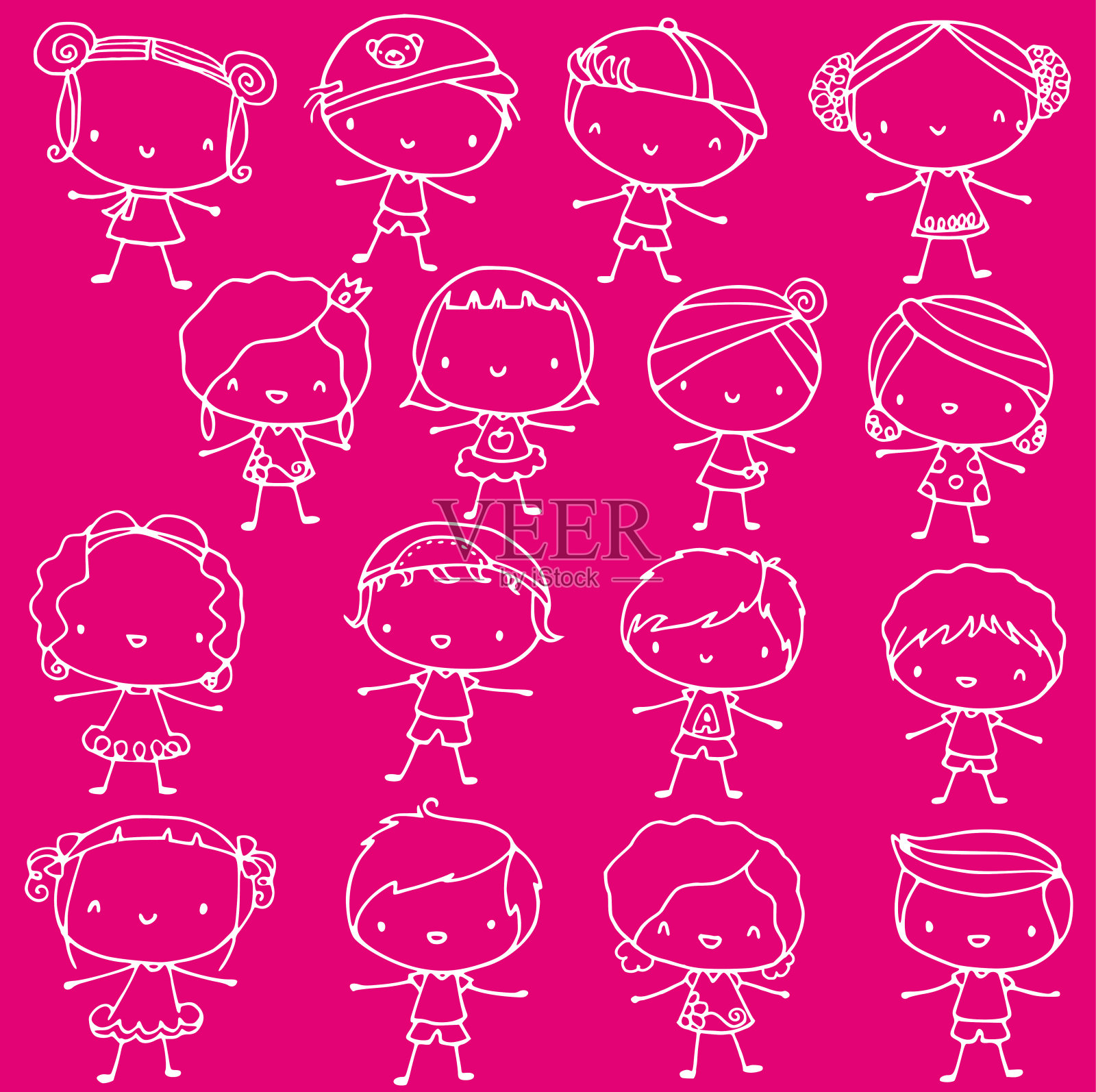 矢量卡通儿童套装设计元素图片