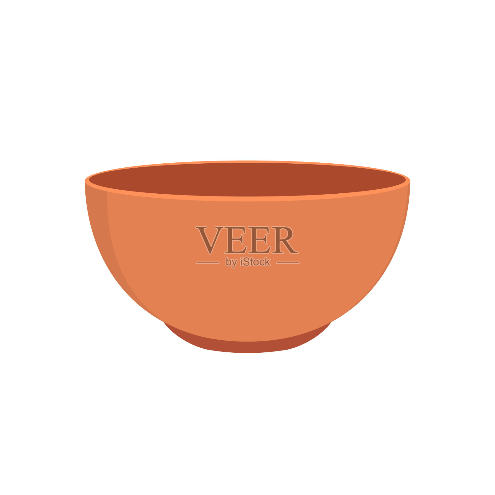 空的粘土碗插画图片素材