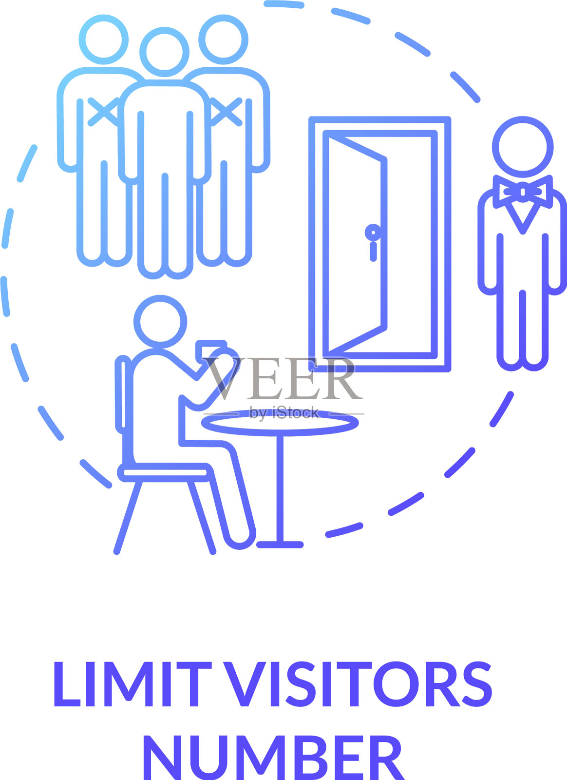 限制访客数量概念图标插画图片素材