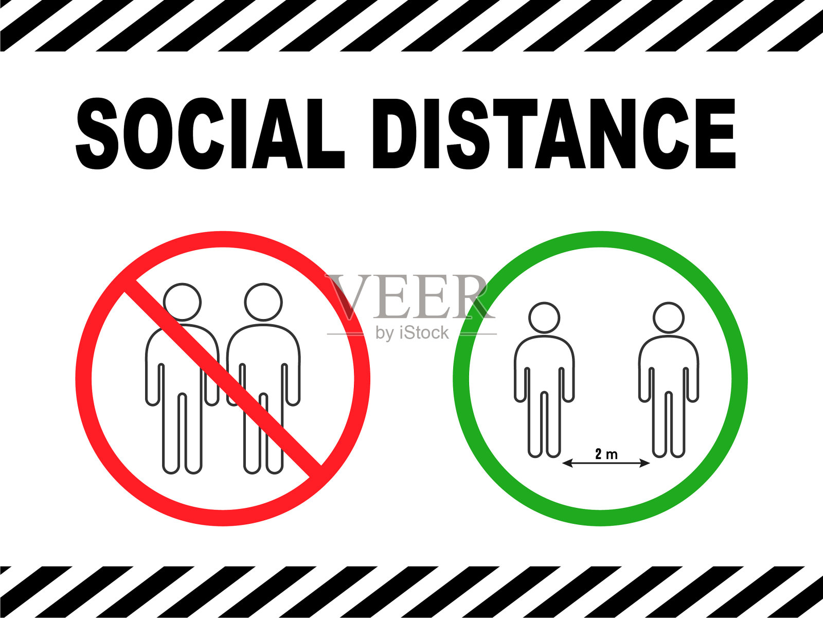 社交距离1米信息图图标灰色插画图片素材