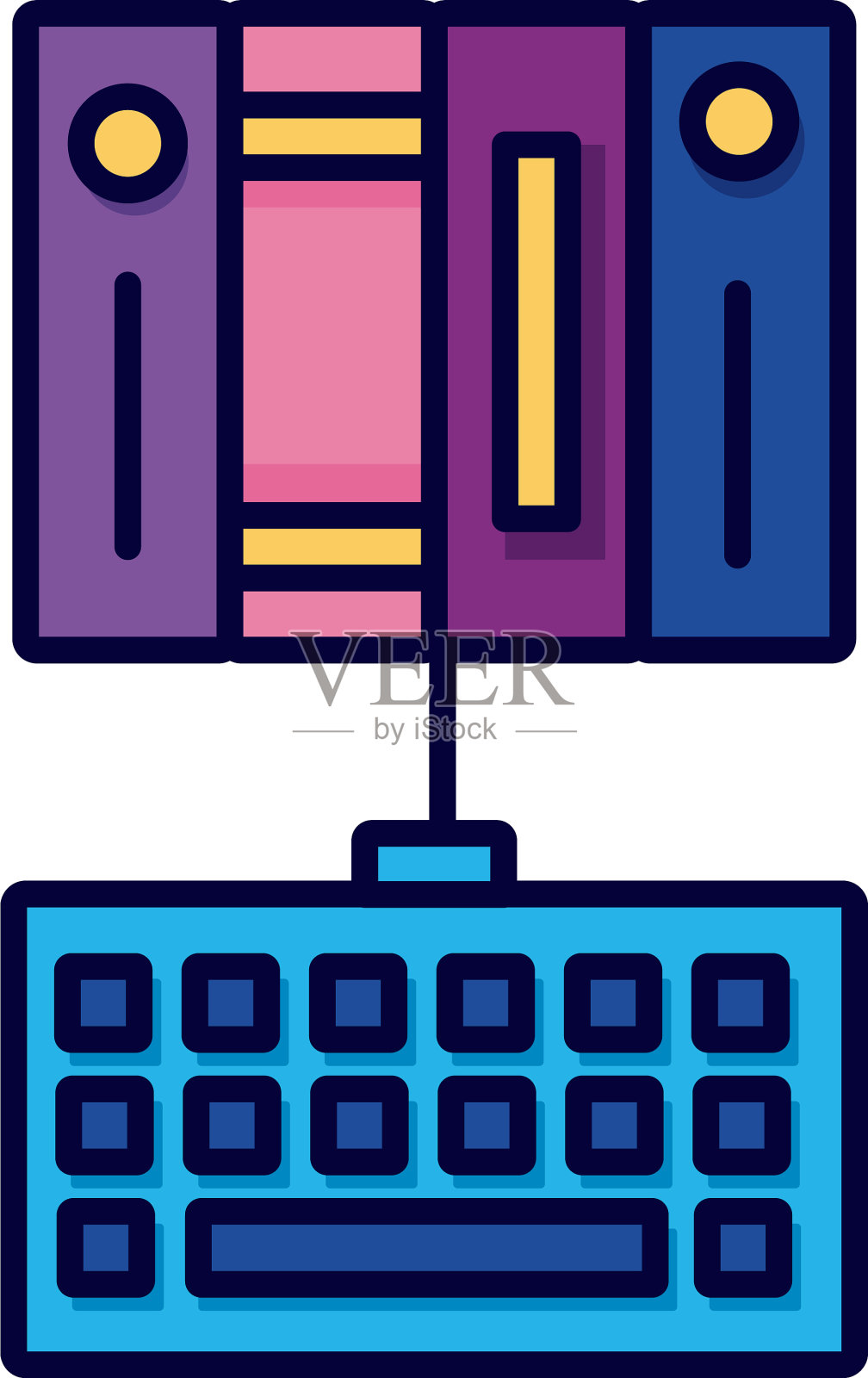 电子书籍与键盘在线教育设计元素图片