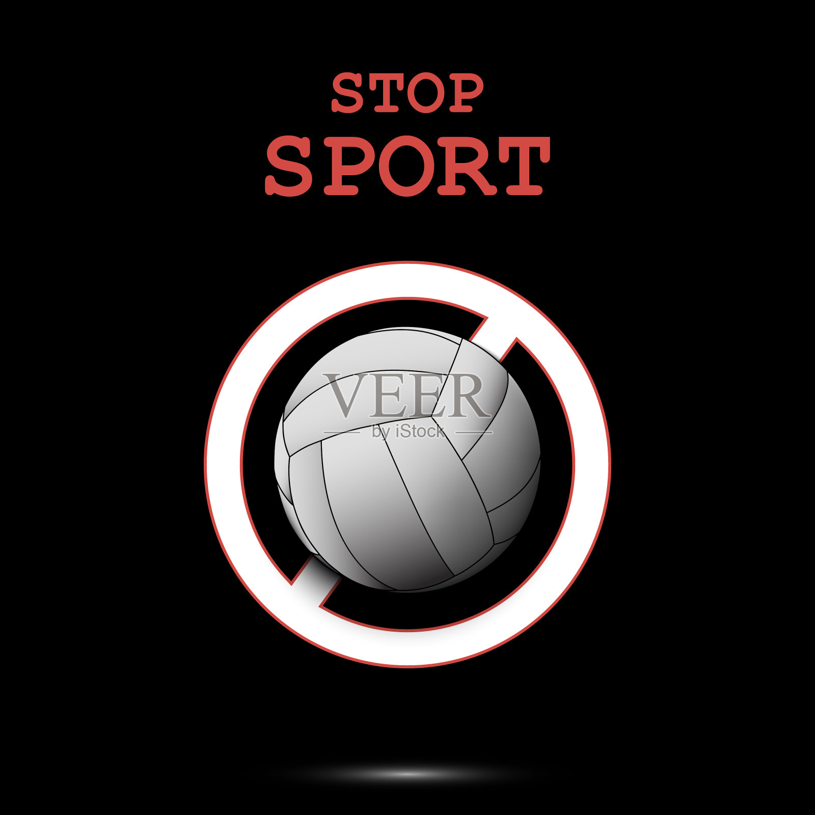 标志停车和排球插画图片素材