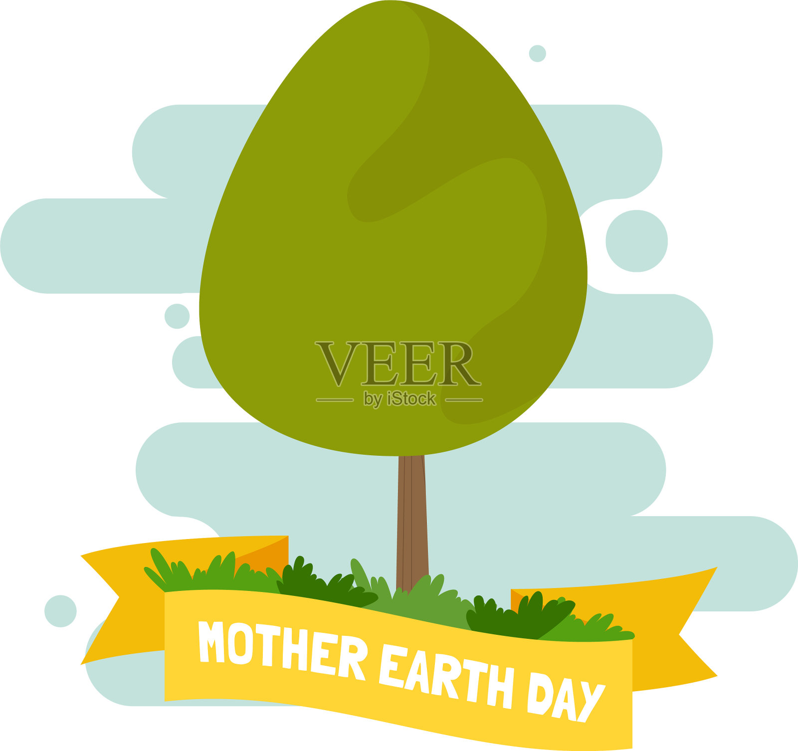 地球日快乐母亲卡插画图片素材
