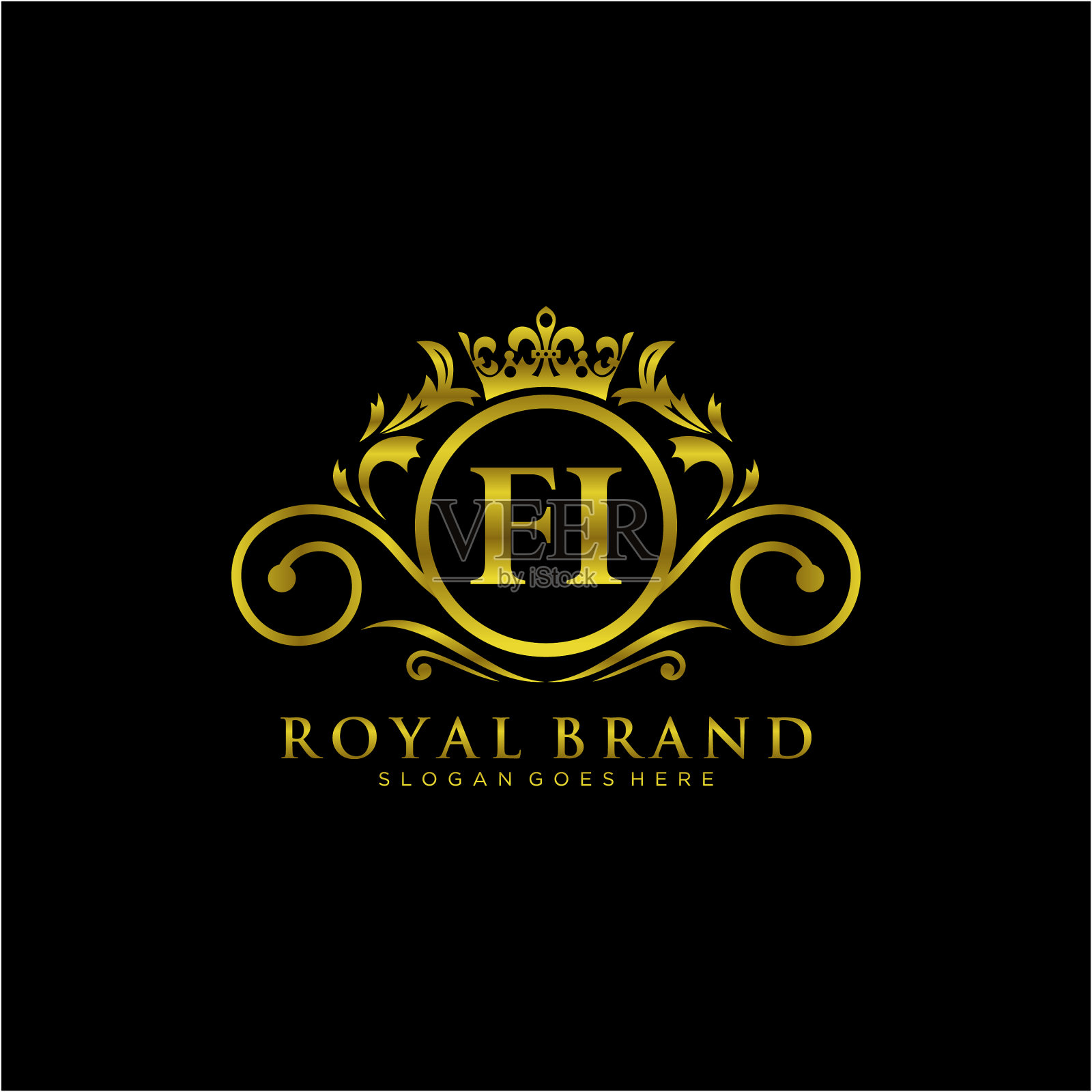 Fi信初始豪华品牌标志模板插画图片素材