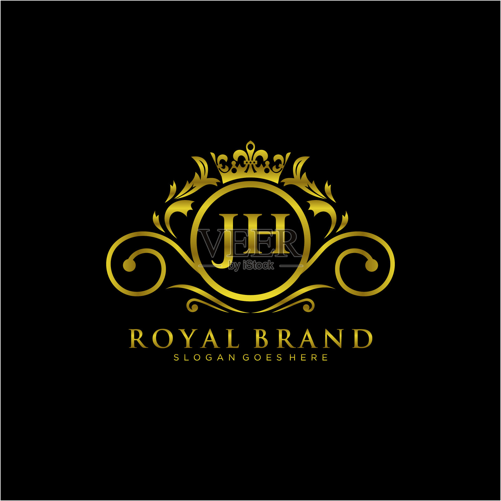 Jh信初始豪华品牌标志模板插画图片素材