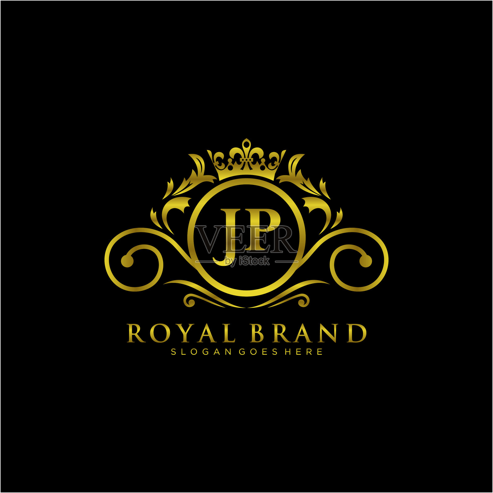 Jp信初始豪华品牌标志模板插画图片素材