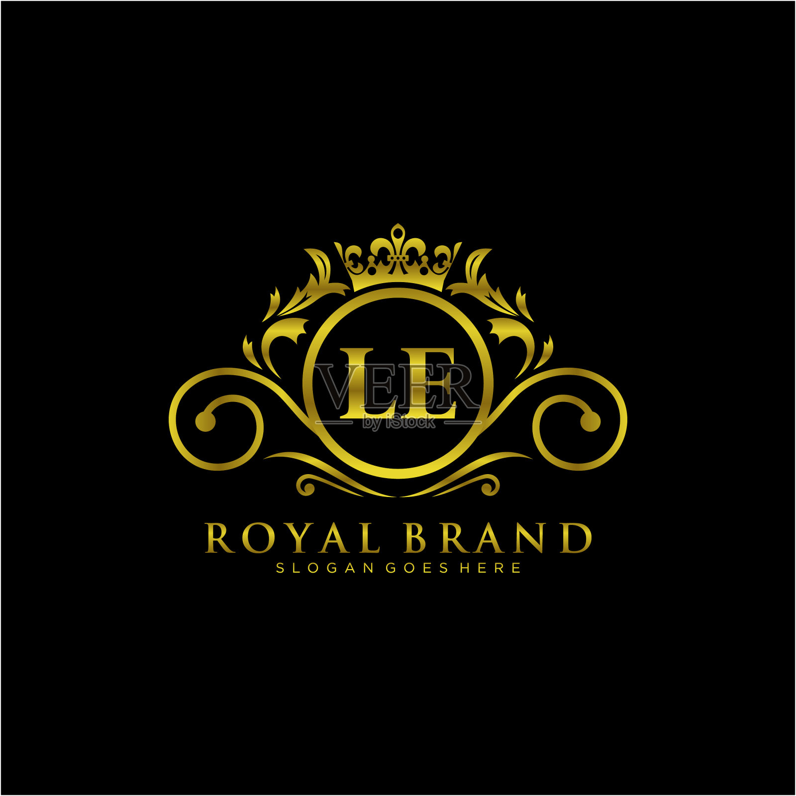 乐信初始豪华品牌标志模板插画图片素材