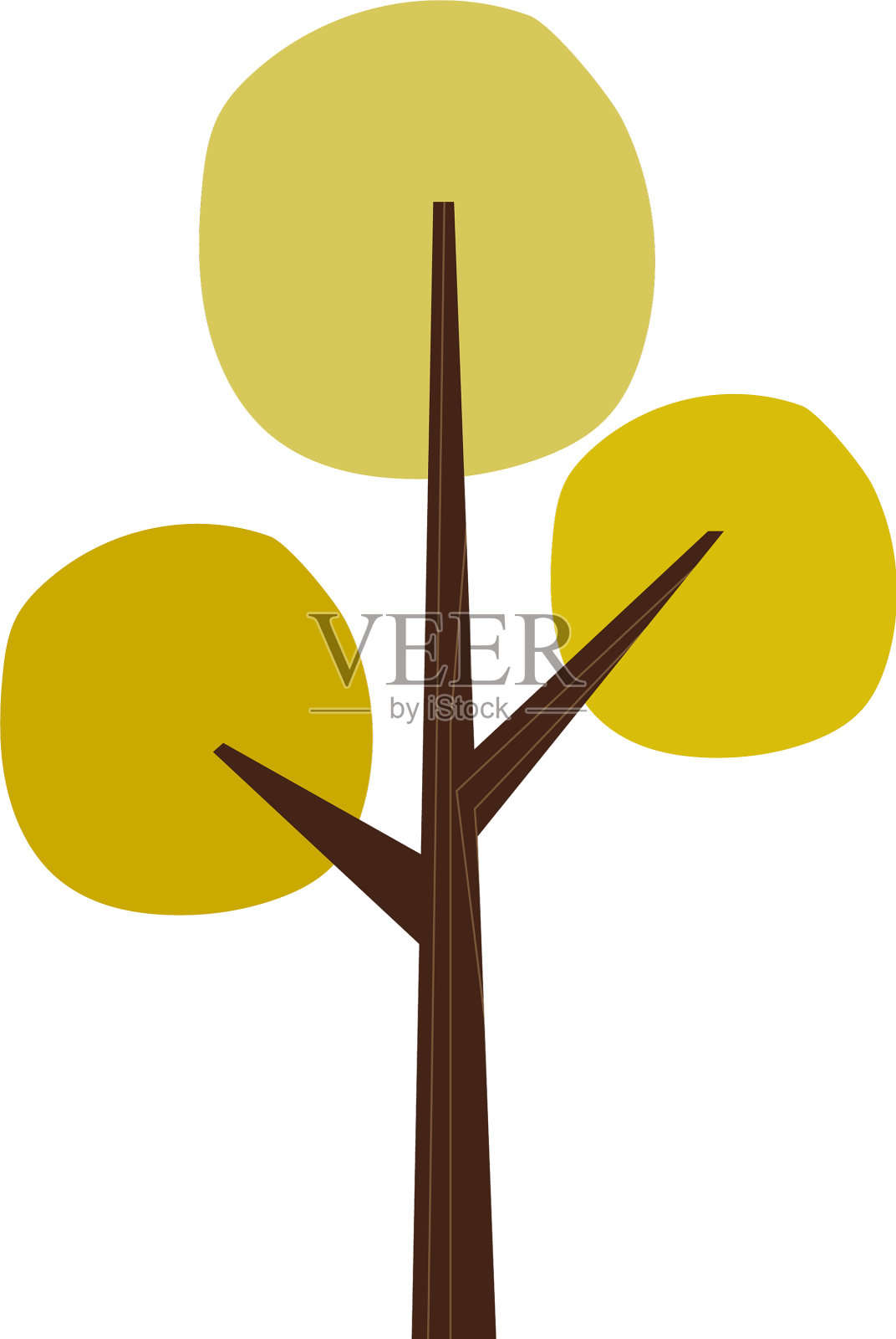 孤立的彩色树图标插画图片素材