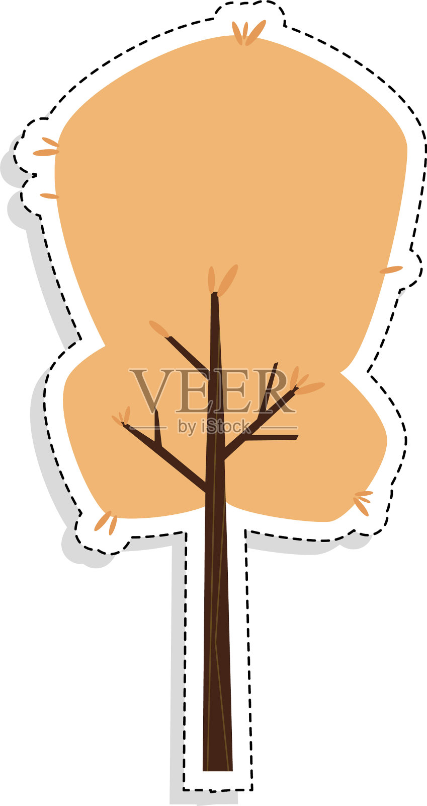 孤立的彩色树图标插画图片素材