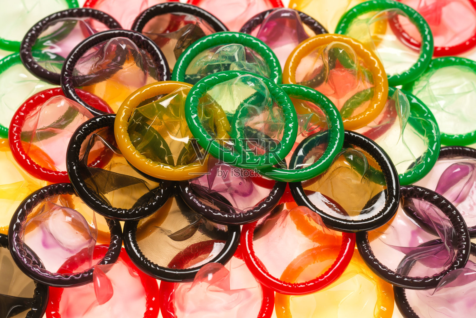 彩色安全套背景。照片摄影图片