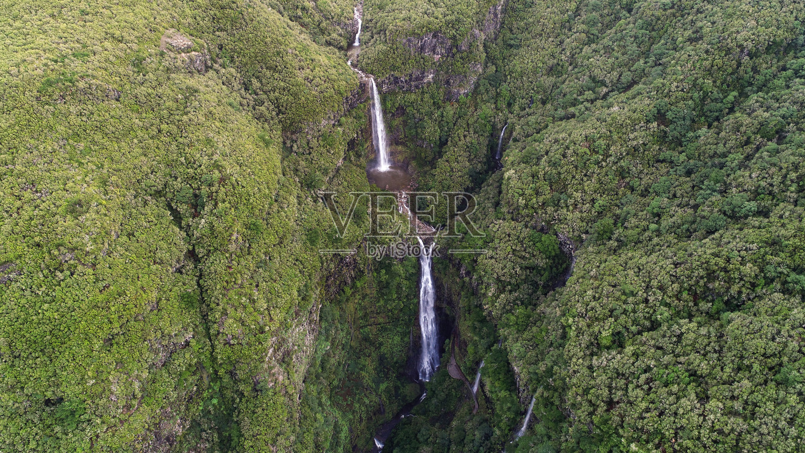 双瀑布照片摄影图片