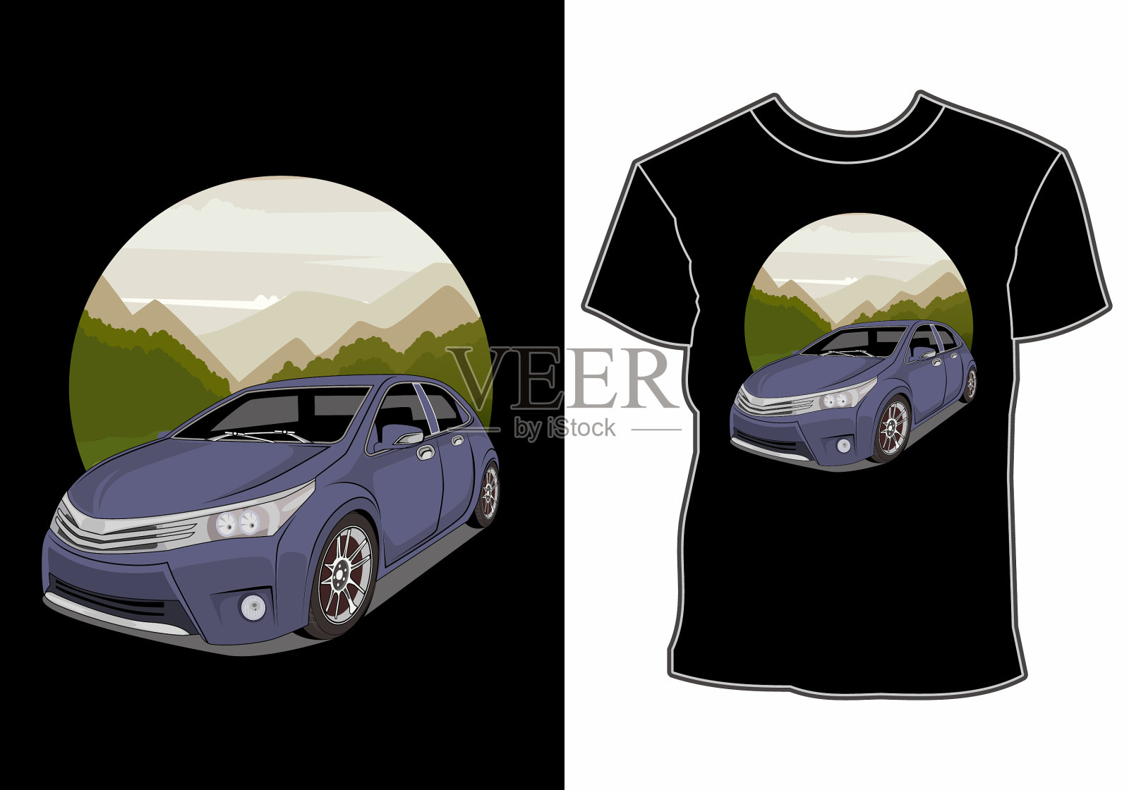 汽车主题t恤设计运动赛车模型汽车插画图片素材