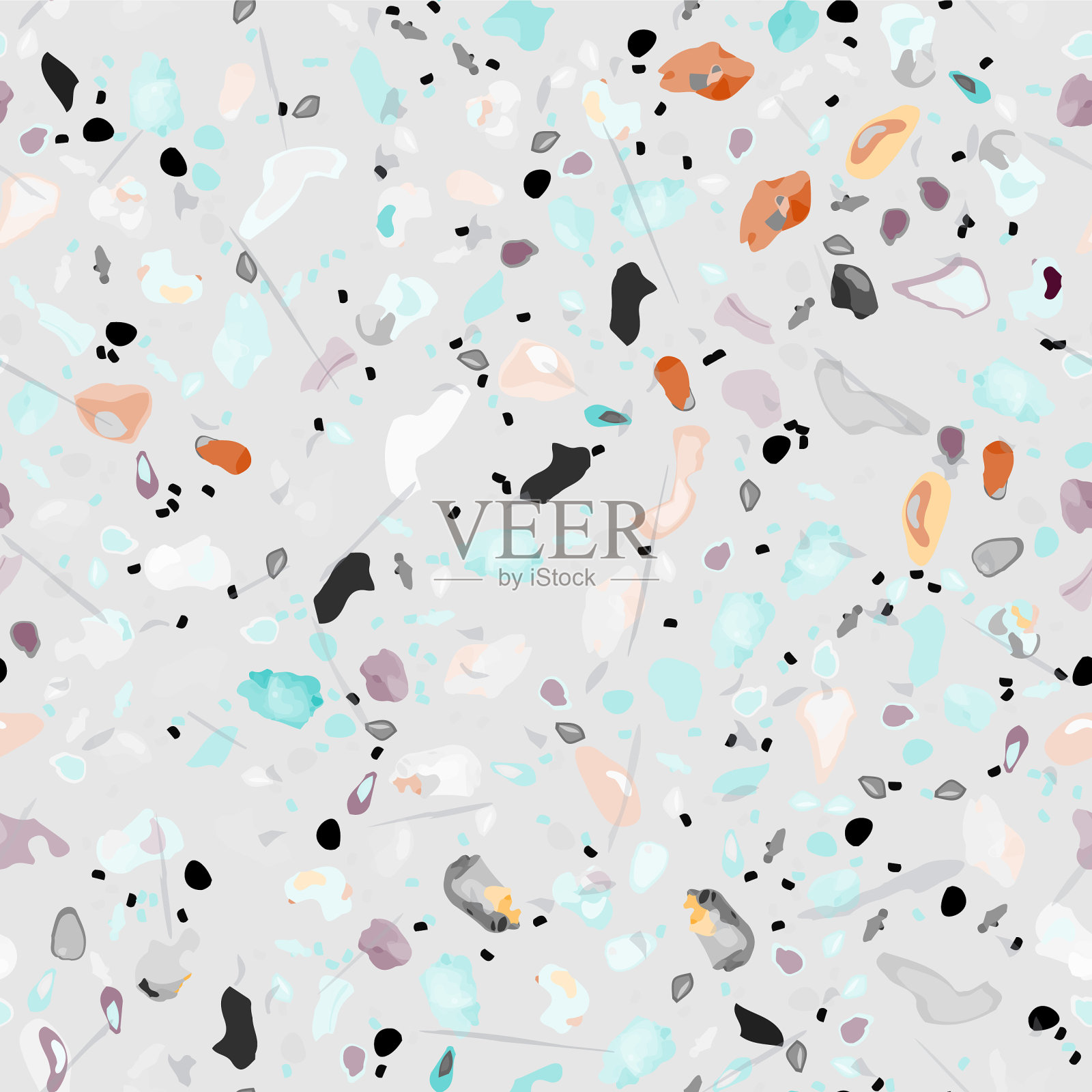 水磨石纹理地板无缝图案插画图片素材