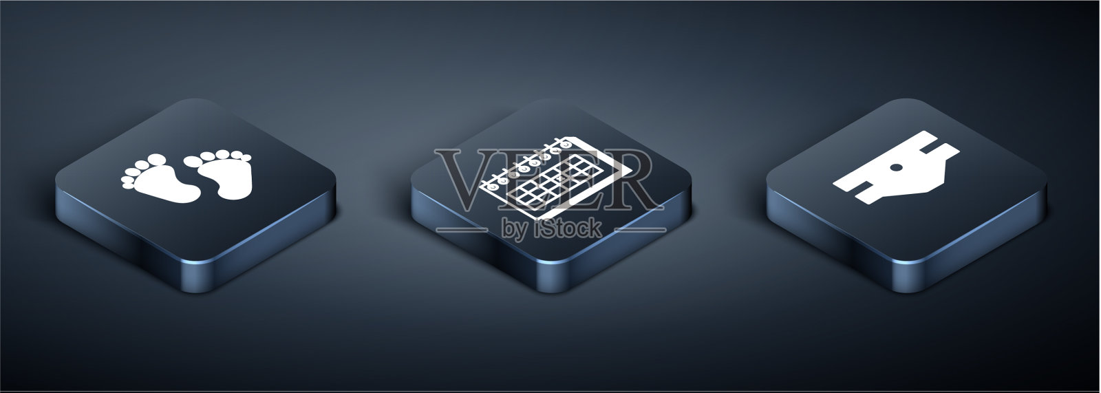 设定等距的吸湿足迹图标素材