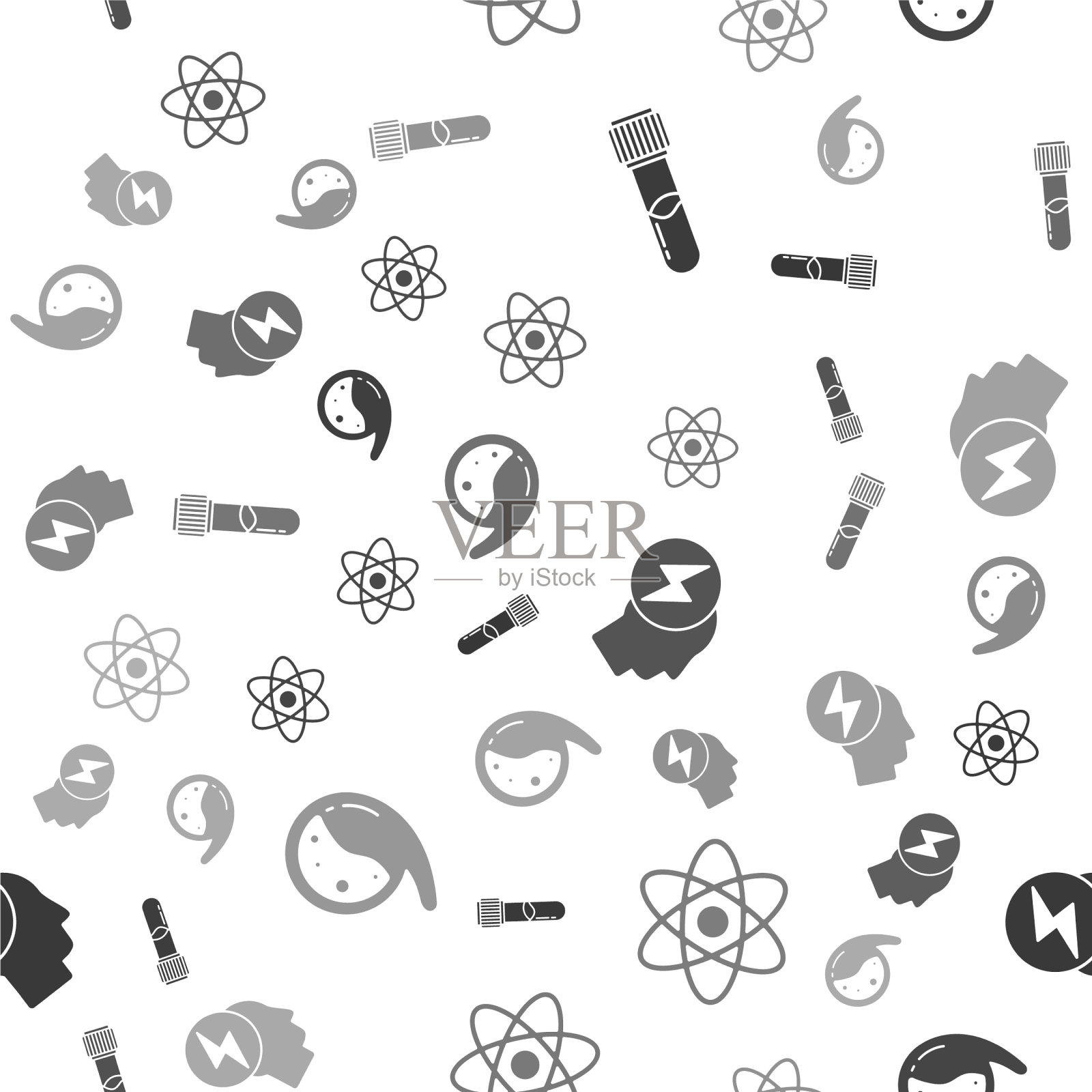 设置试管和烧瓶化学原子头图标素材