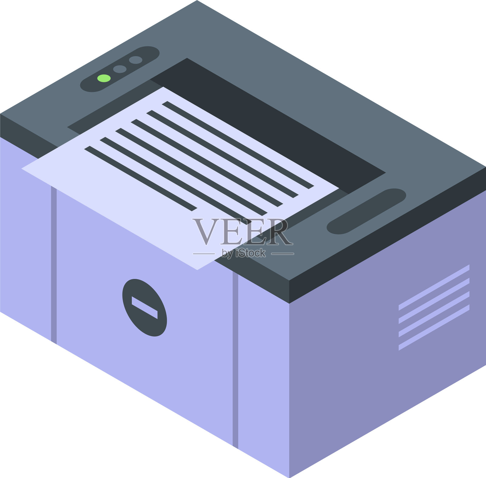 记者办公室打印机图标等距样式插画图片素材