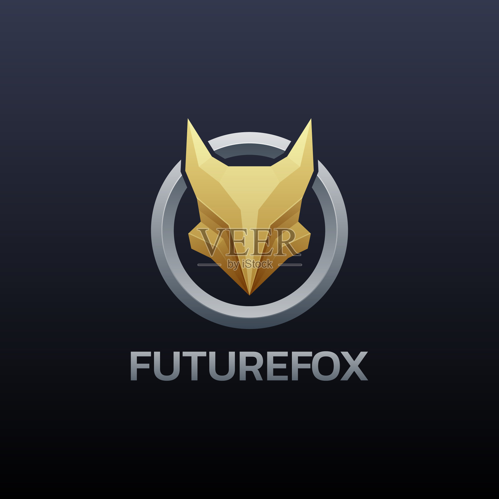 标志未来狐狸渐变多彩的风格插画图片素材