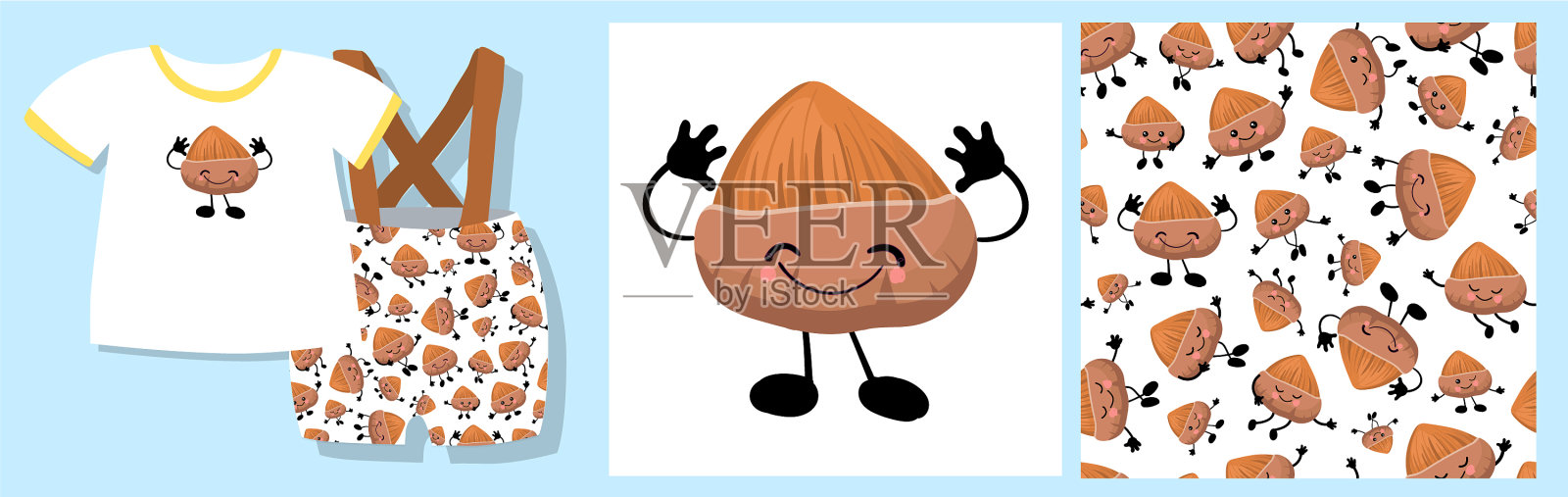 有趣的印花衣服可爱的图案插画图片素材