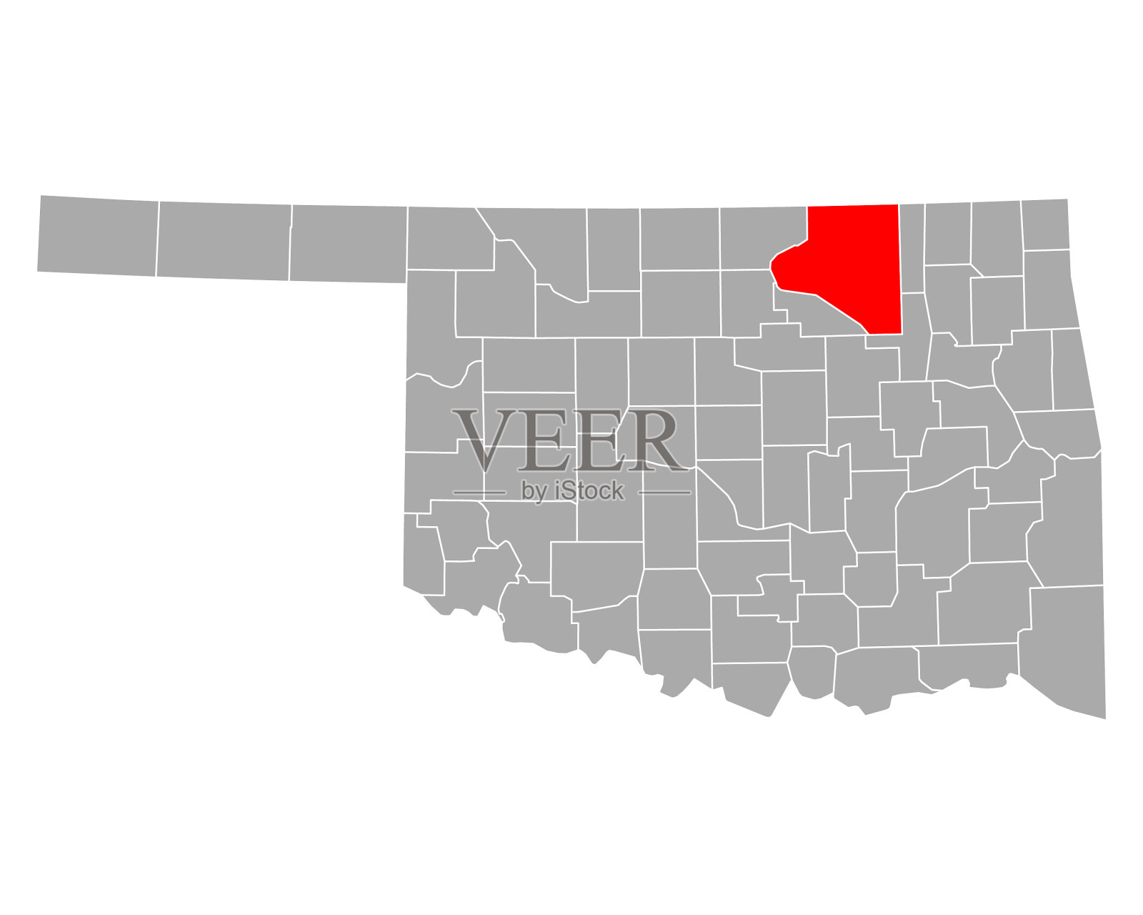 俄克拉何马州地图插画图片素材