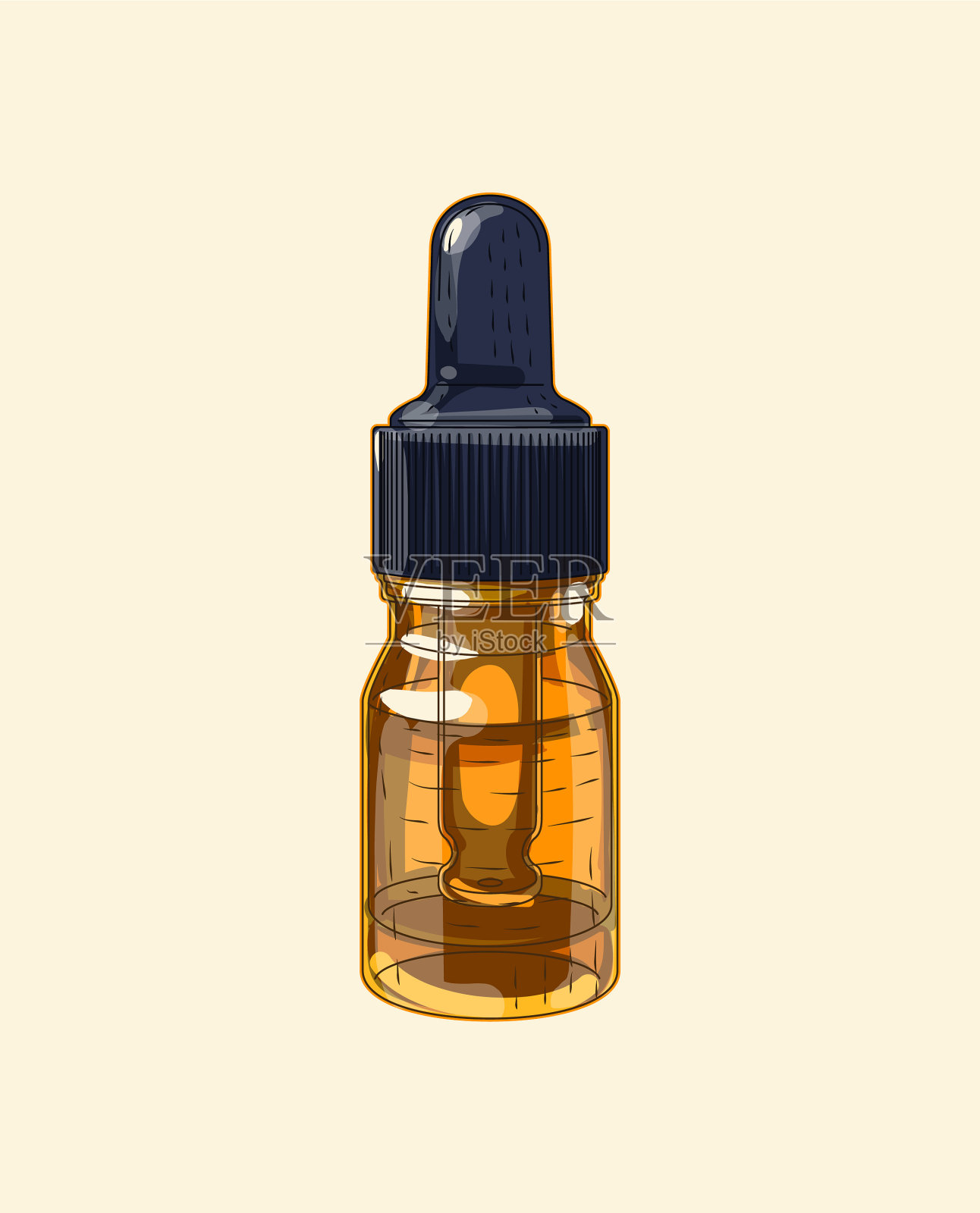 医用棕色玻璃宽滴管插画图片素材