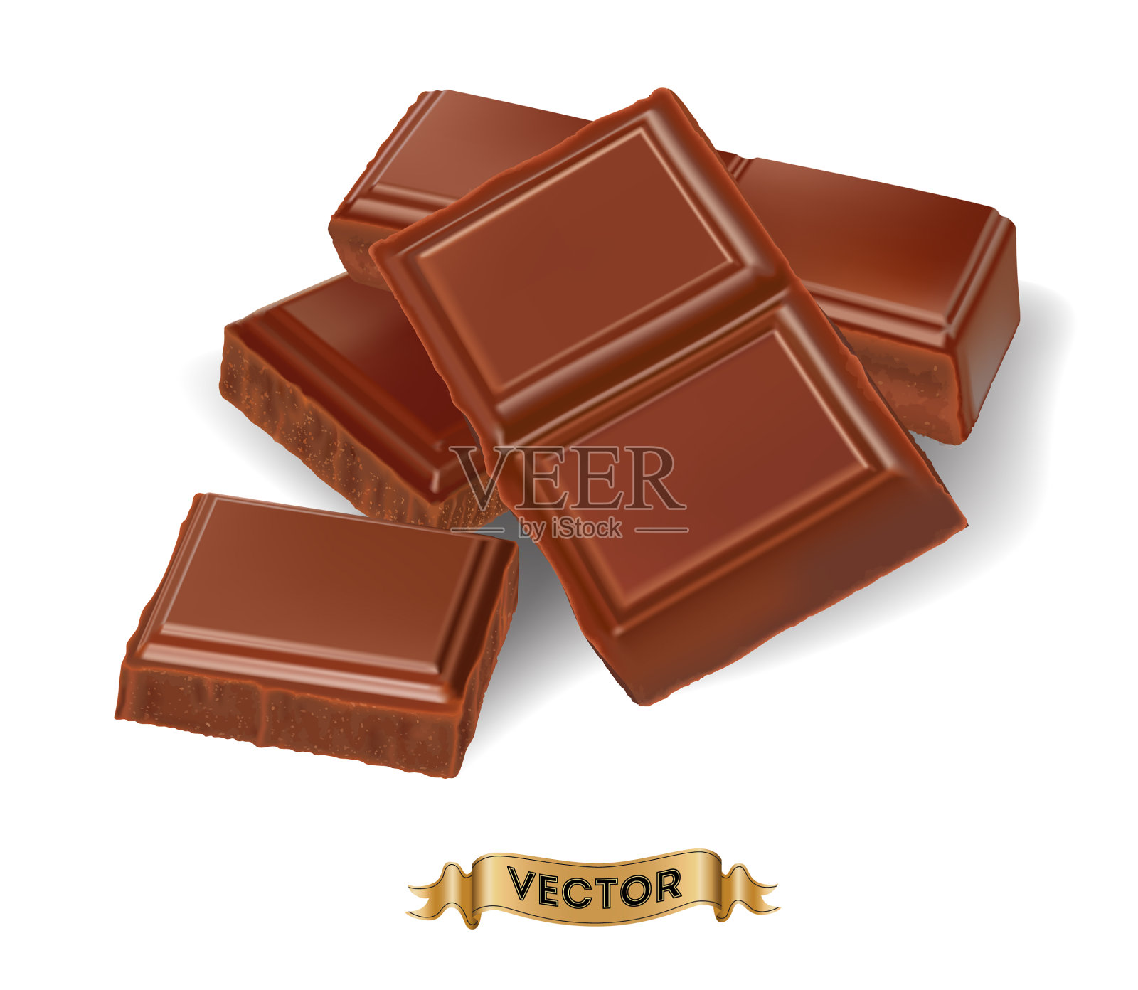 逼真的碎巧克力棒设计元素图片