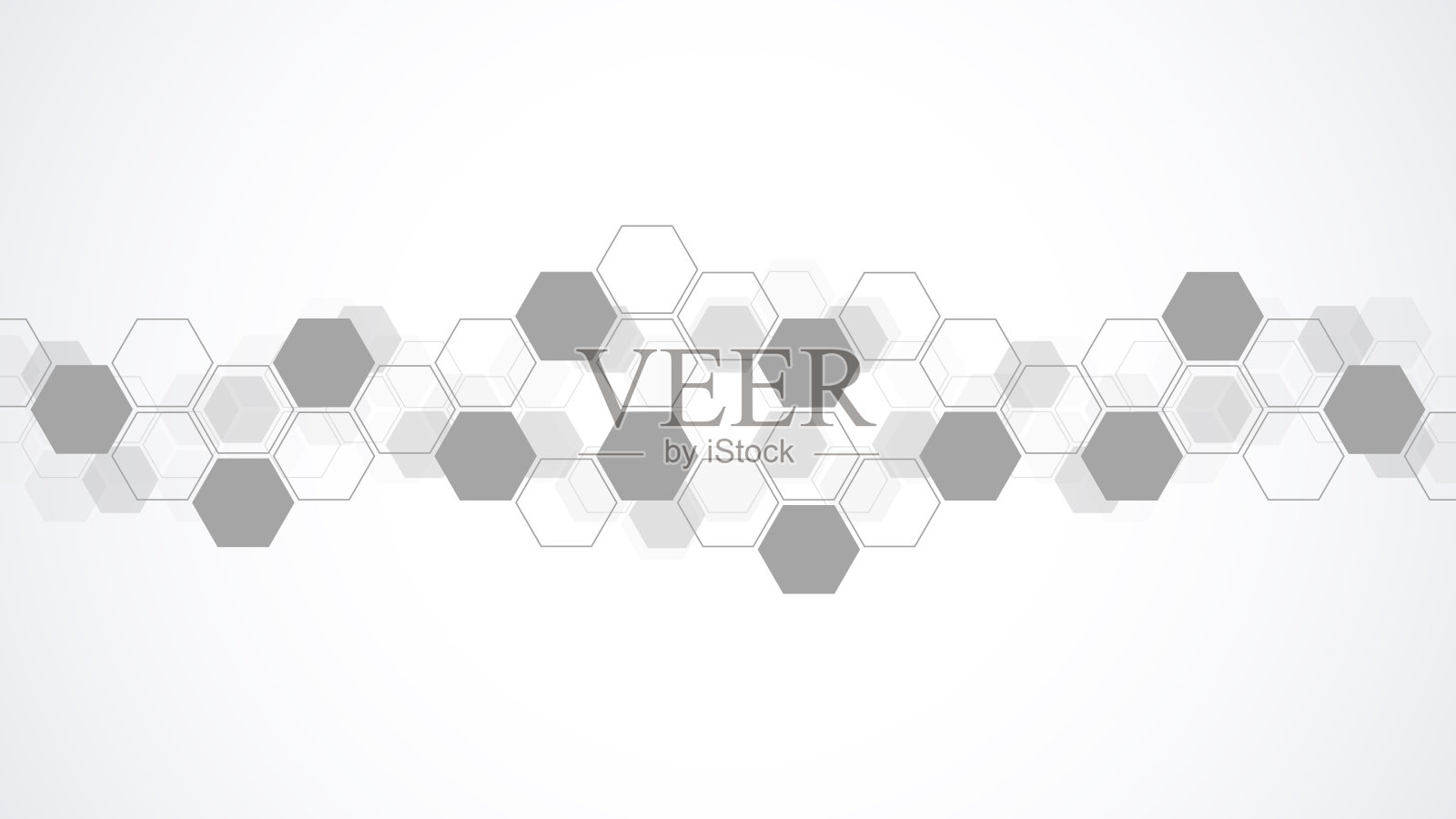 抽象的背景与几何形状和六边形图案。医药、科技或科学设计插图。插画图片素材