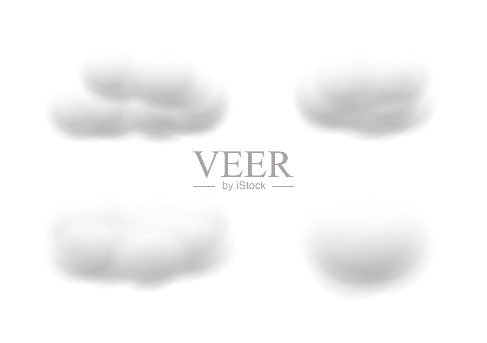 真实的云向量隔离在白色背景ep83插画图片素材