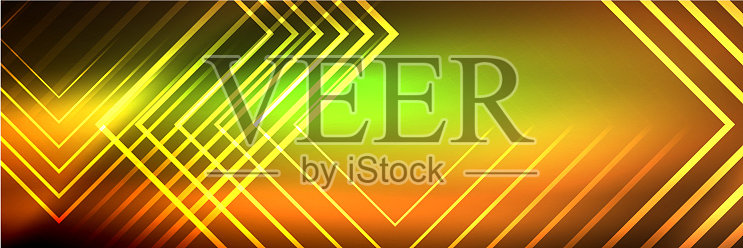 闪亮的霓虹灯发光的技术线高科技插画图片素材