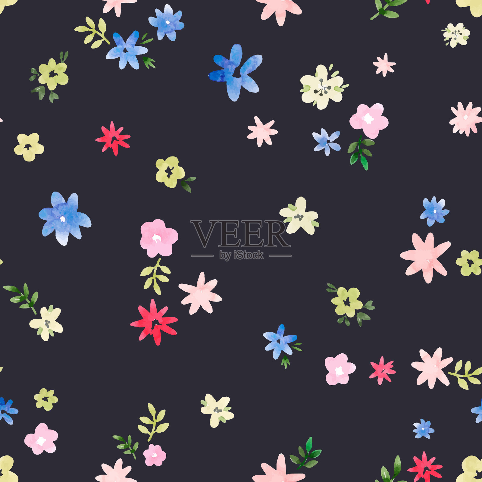 美丽无缝花纹插画图片素材