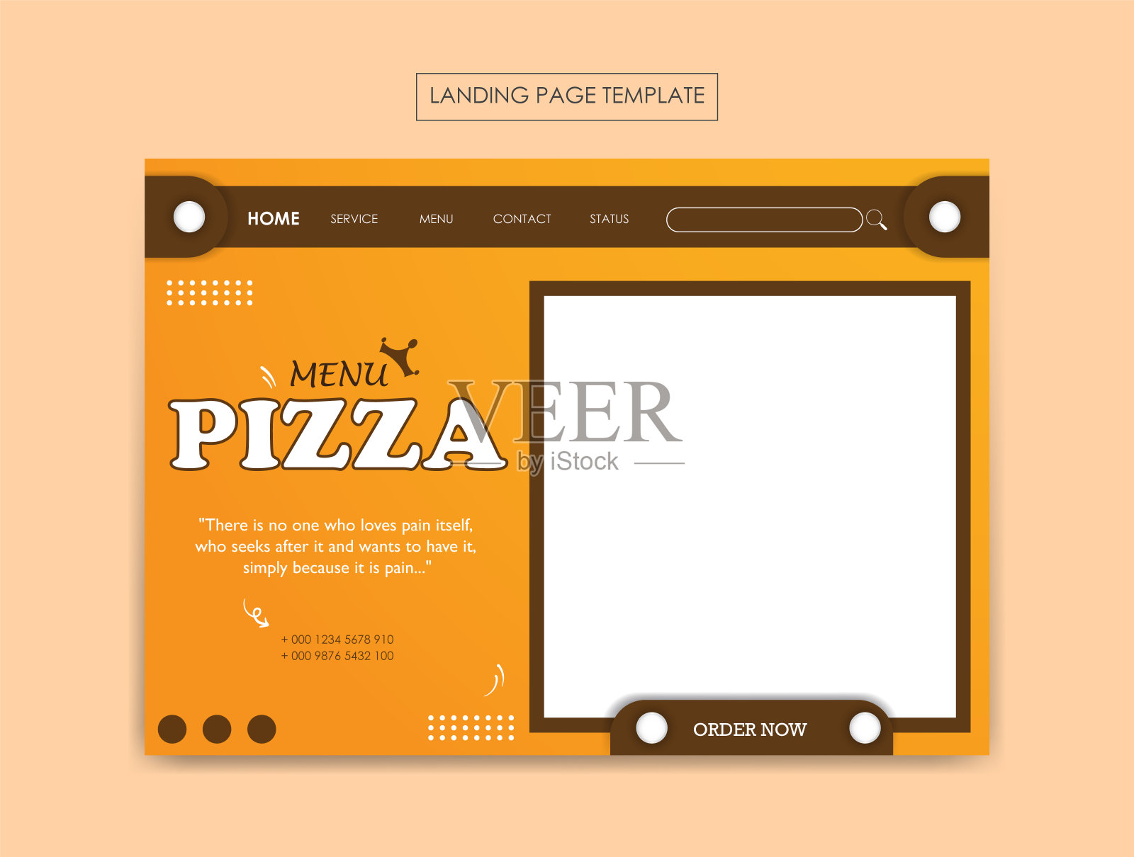 商业食品的登陆页面模板插画图片素材