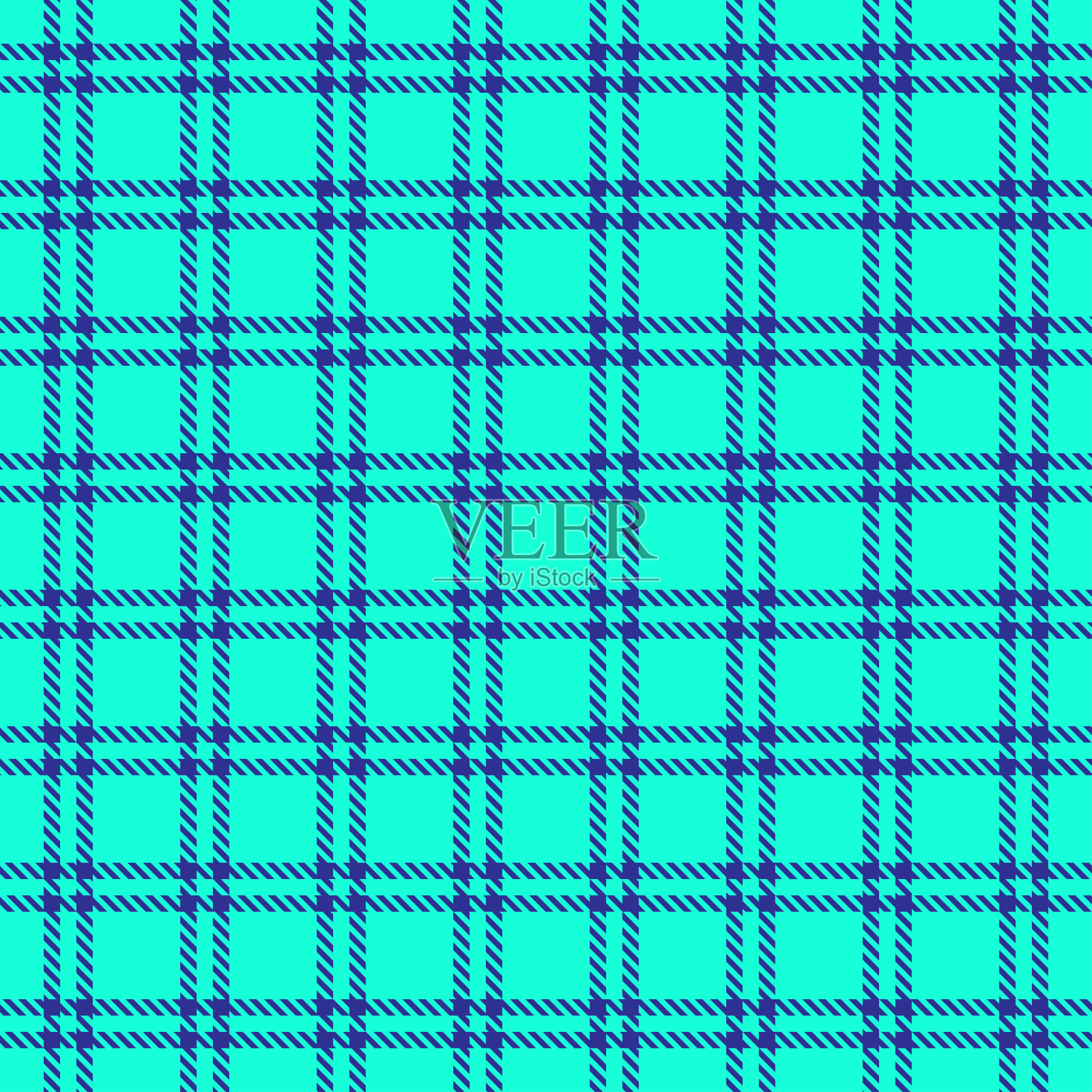 格子呢格子无缝图案蓝线绿色背景，苏格兰笼插画图片素材