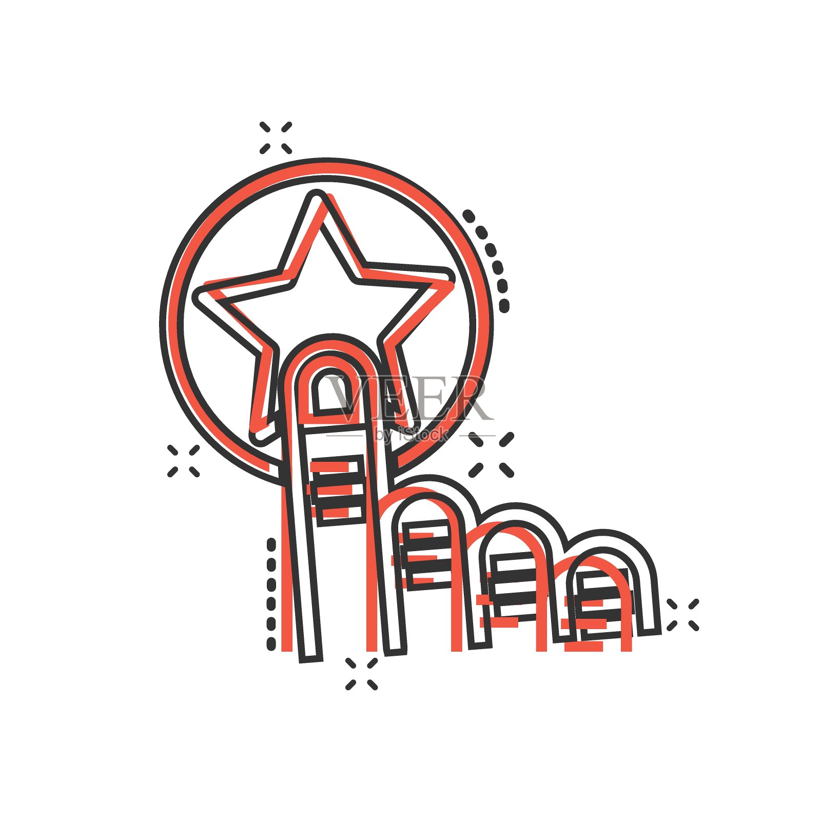 点击漫画风格的忠诚卡图标。手奖励卡通矢量插图上白色孤立的背景。折扣飞溅效应的经营理念。插画图片素材