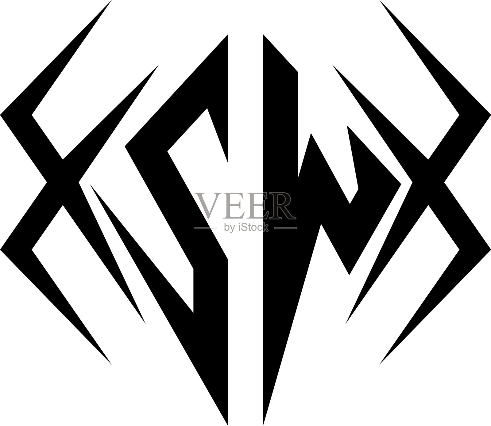 初始sw标志设计与酷风格的标志插画图片素材