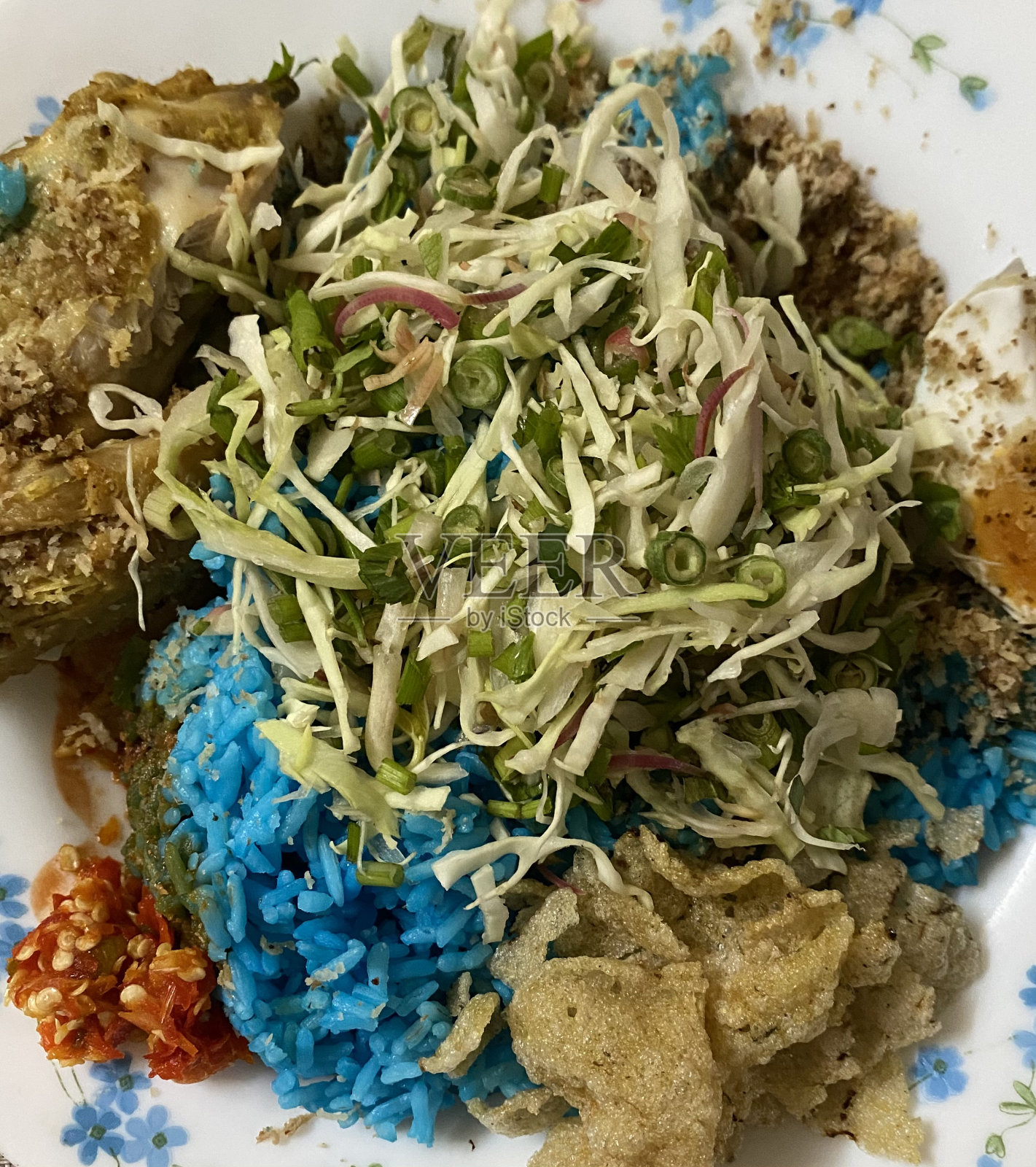 米饭Kerabu照片摄影图片