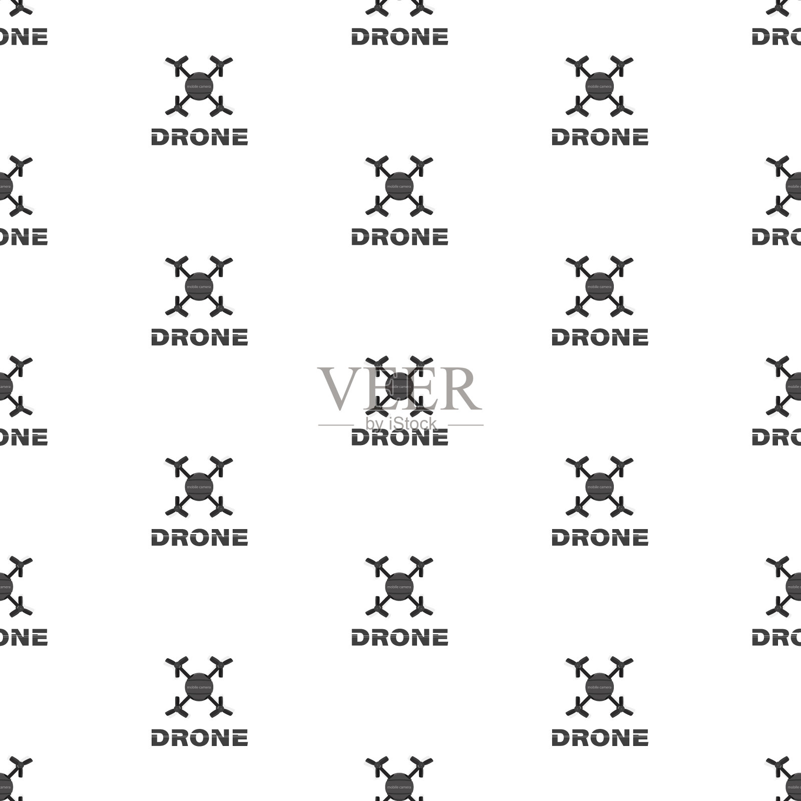 无人机标志图案现代插画图片素材