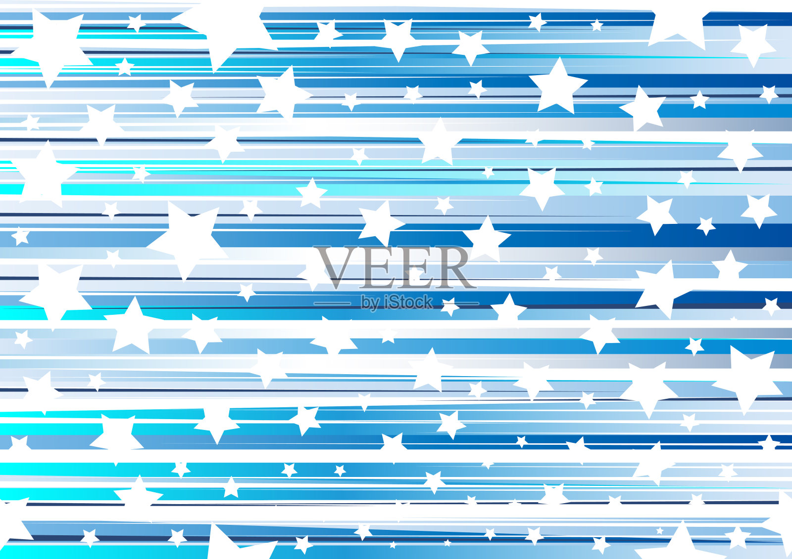 蓝色条纹线和星形背景插画图片素材