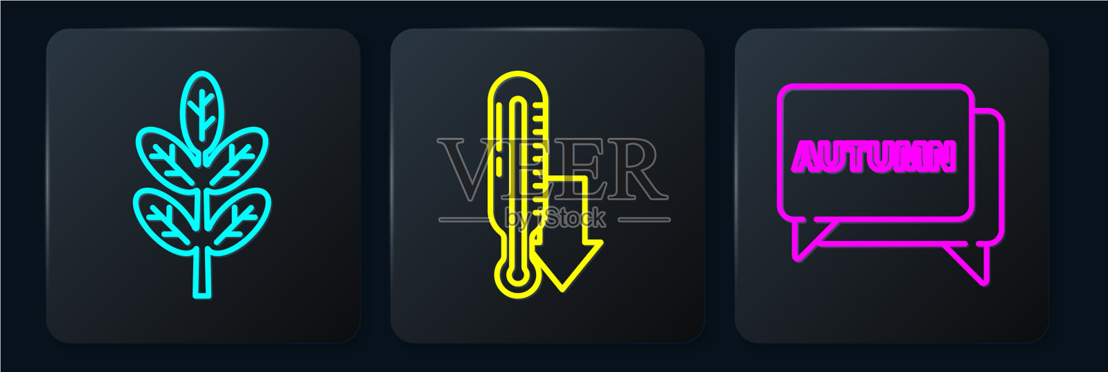 设置行叶或留下语音气泡与文本图标素材