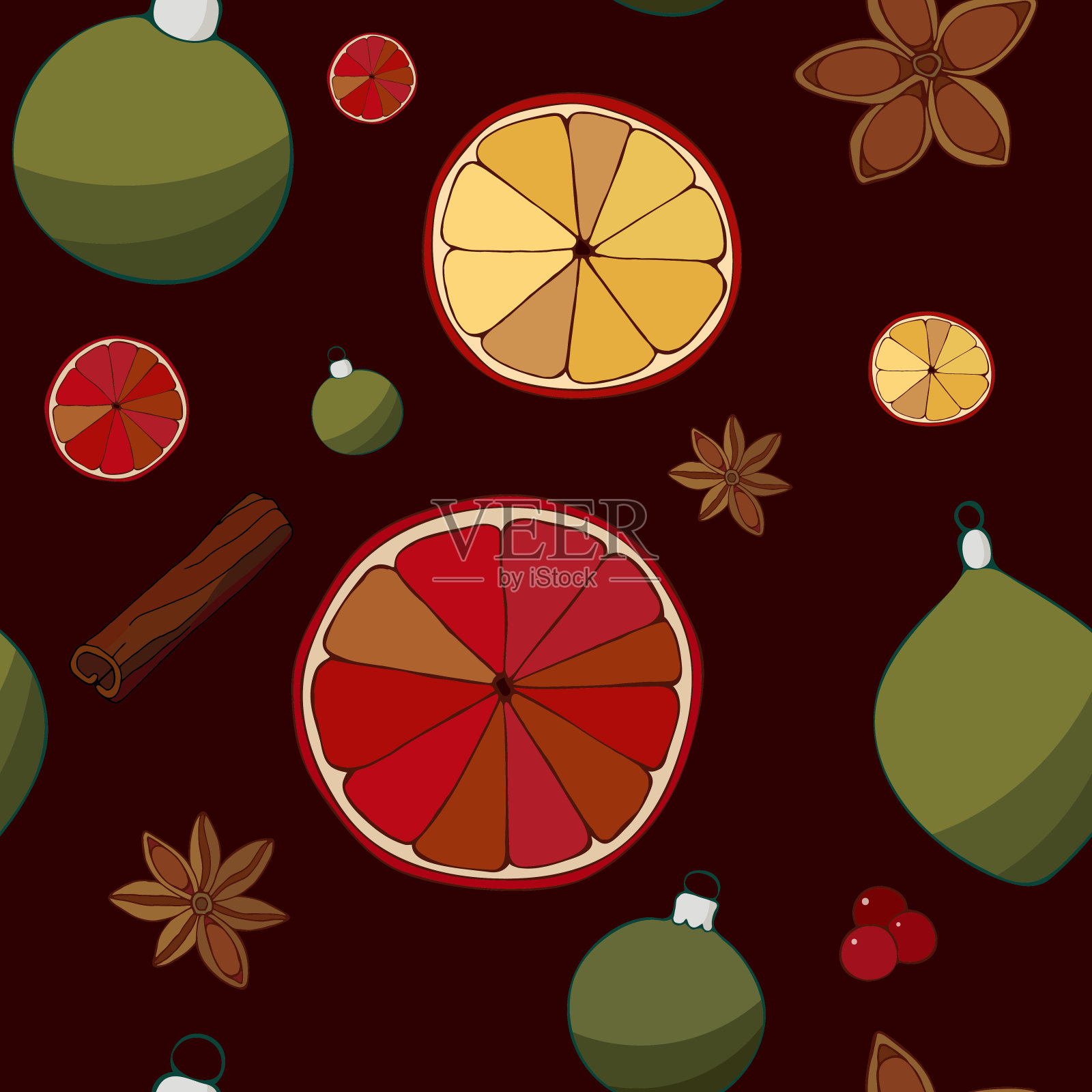 无缝图案圣诞主题。派对包装的点子插画图片素材