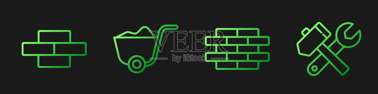 设线砖砖铲和锤和图标素材