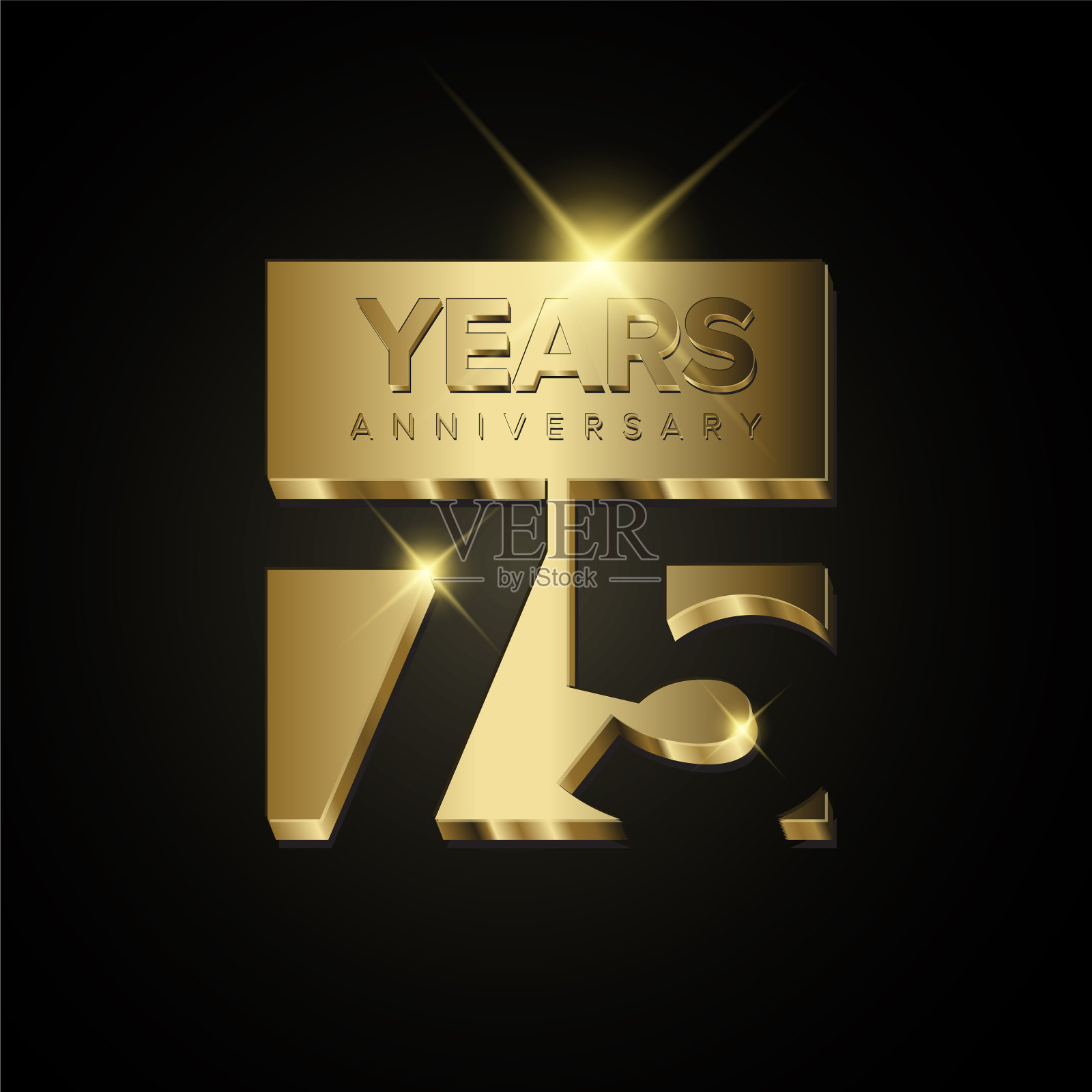 75周年纪念卡片模板插画图片素材