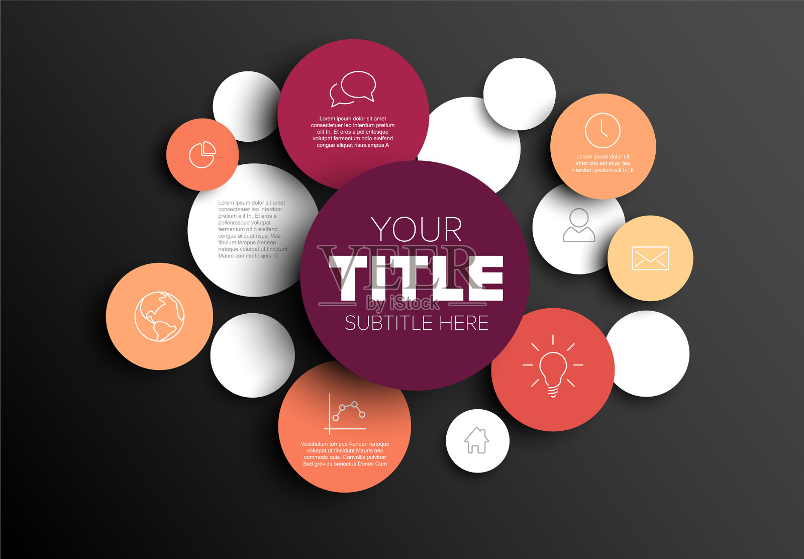 多用途信息图表制成的红色内容插画图片素材