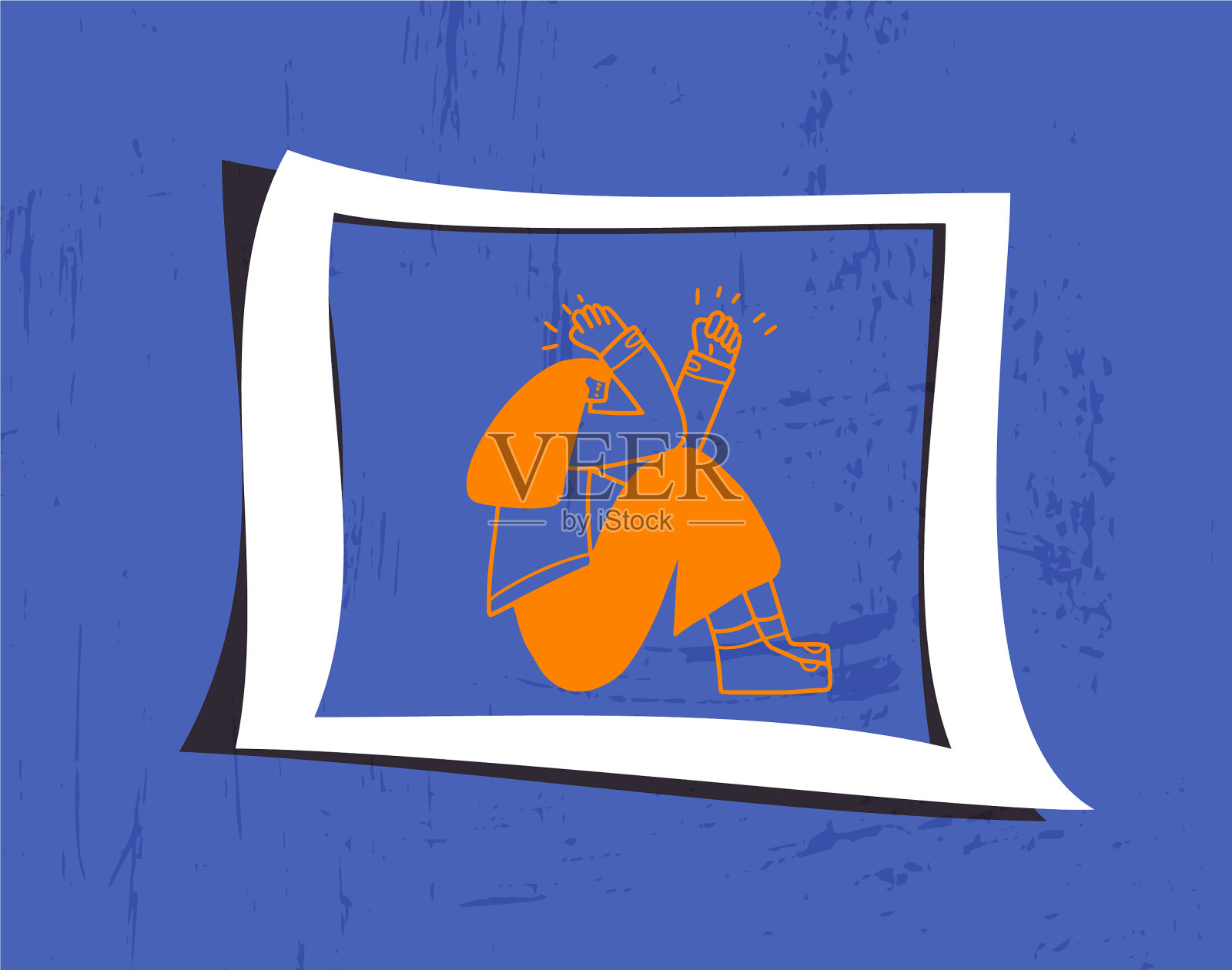 精神障碍者手绘彩色人插画图片素材