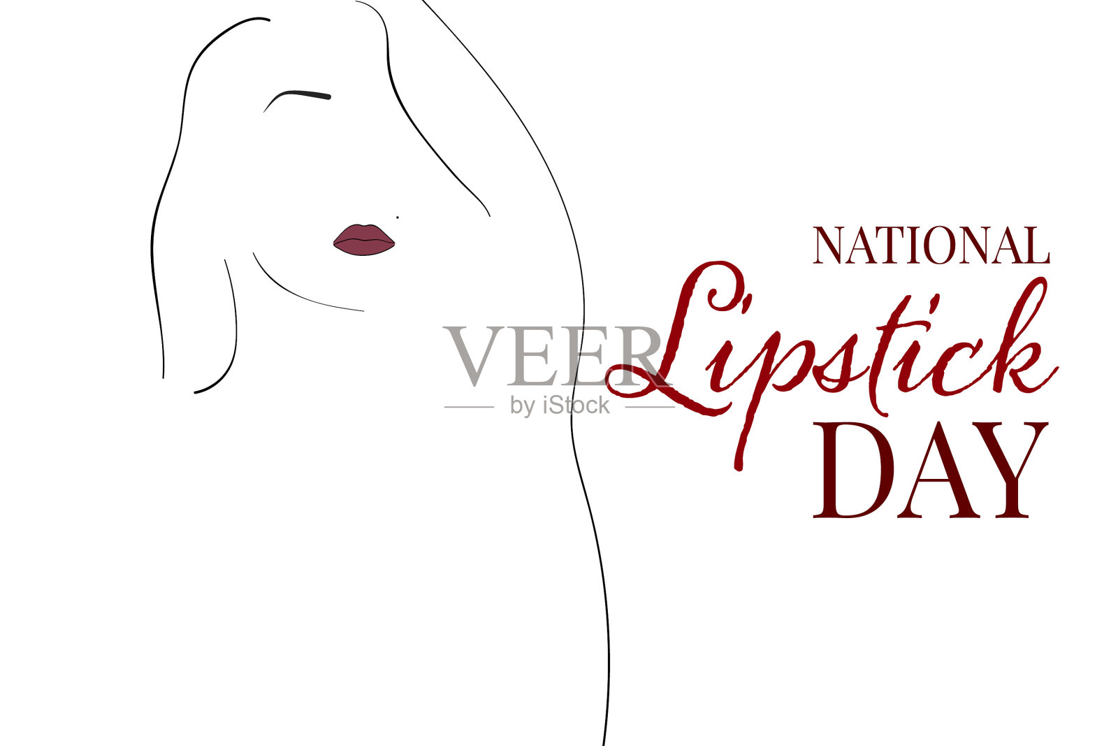 国家口红日假日概念模板设计元素图片