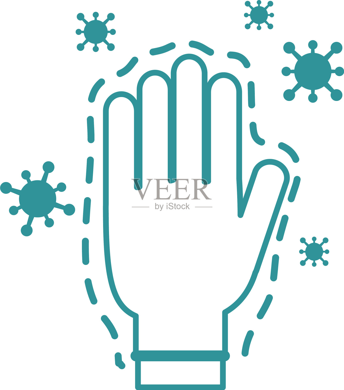 Covid - 19冠状病毒防护手套医疗插画图片素材