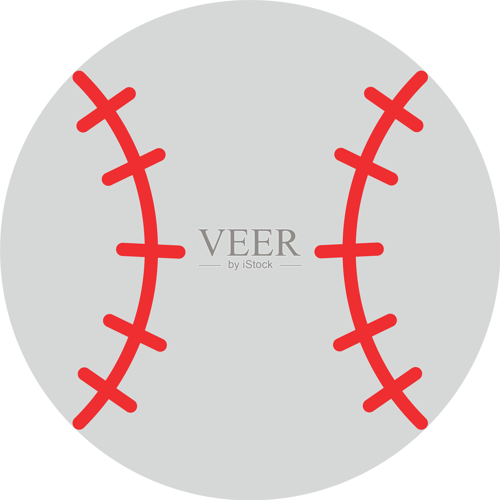 棒球球平面风格的图标设计插画图片素材