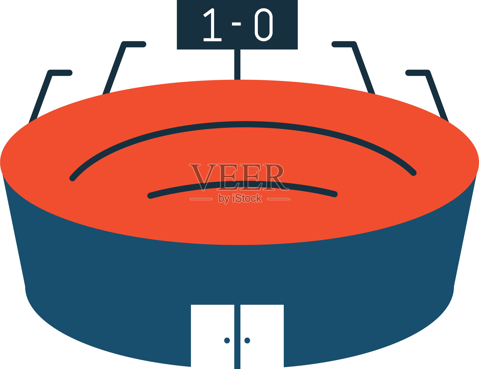 美式橄榄球体育场扁平风格的图标插画图片素材