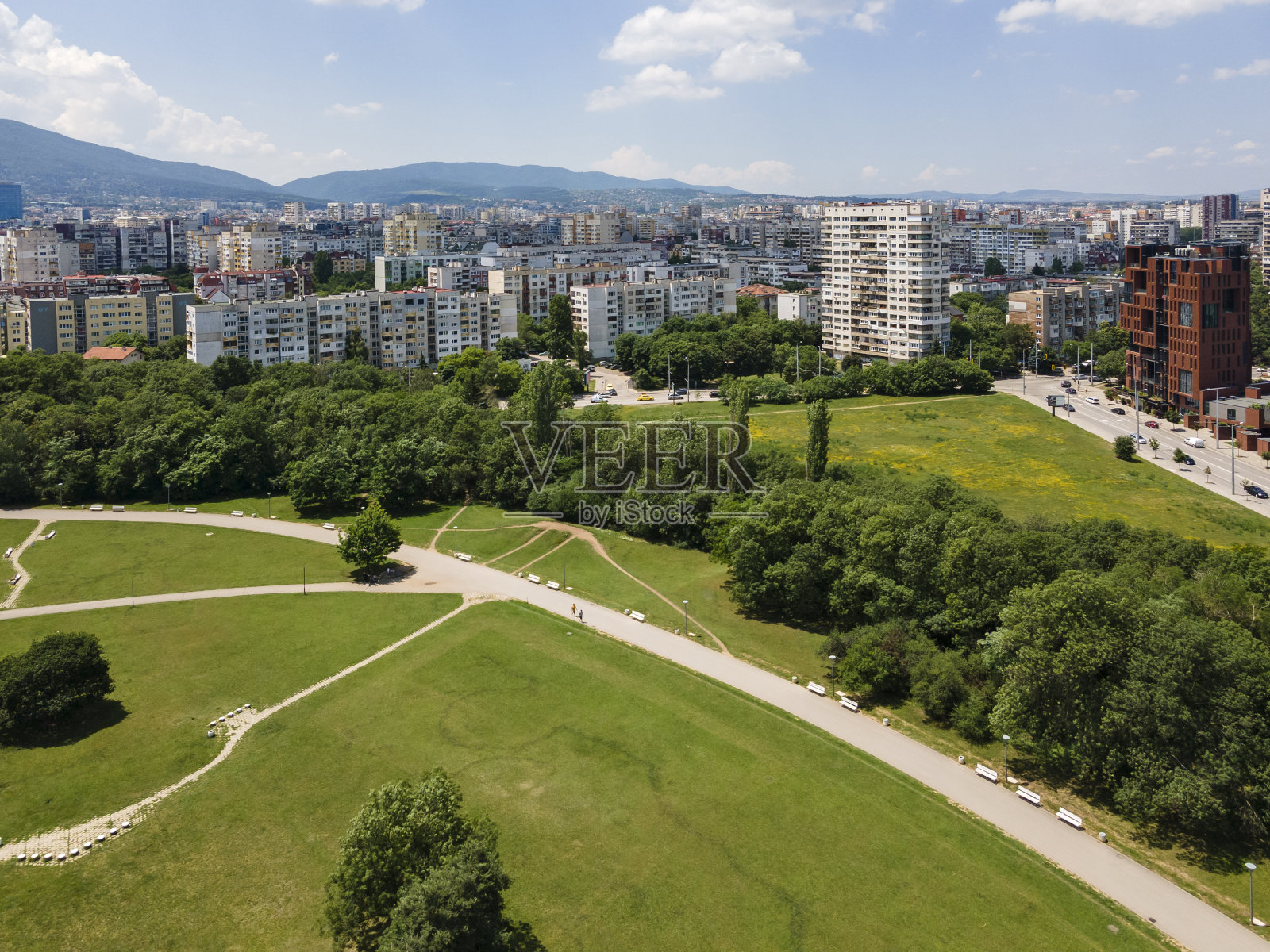 保加利亚索非亚市南方公园鸟瞰图照片摄影图片