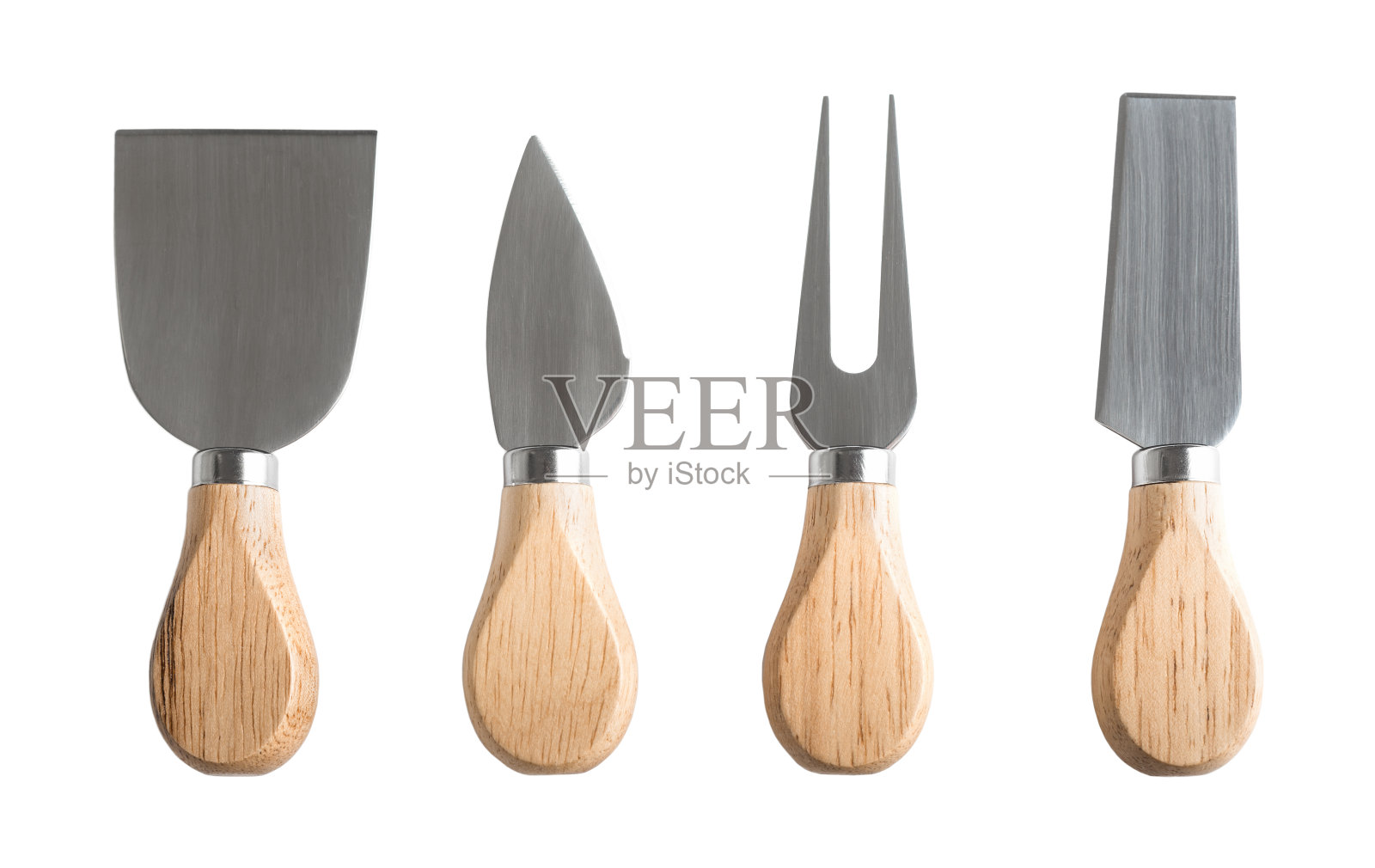 一套奶酪刀孤立在白色背景照片摄影图片