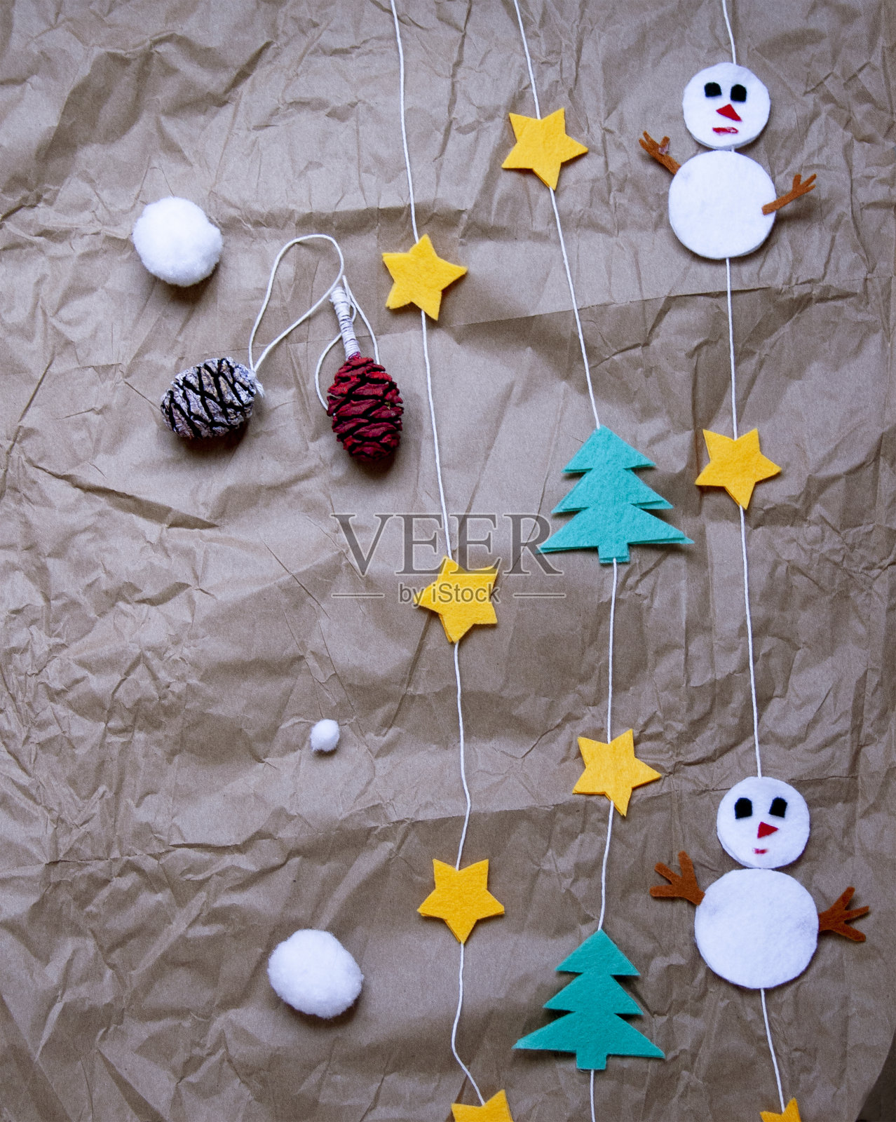 圣诞装饰品纸照片摄影图片